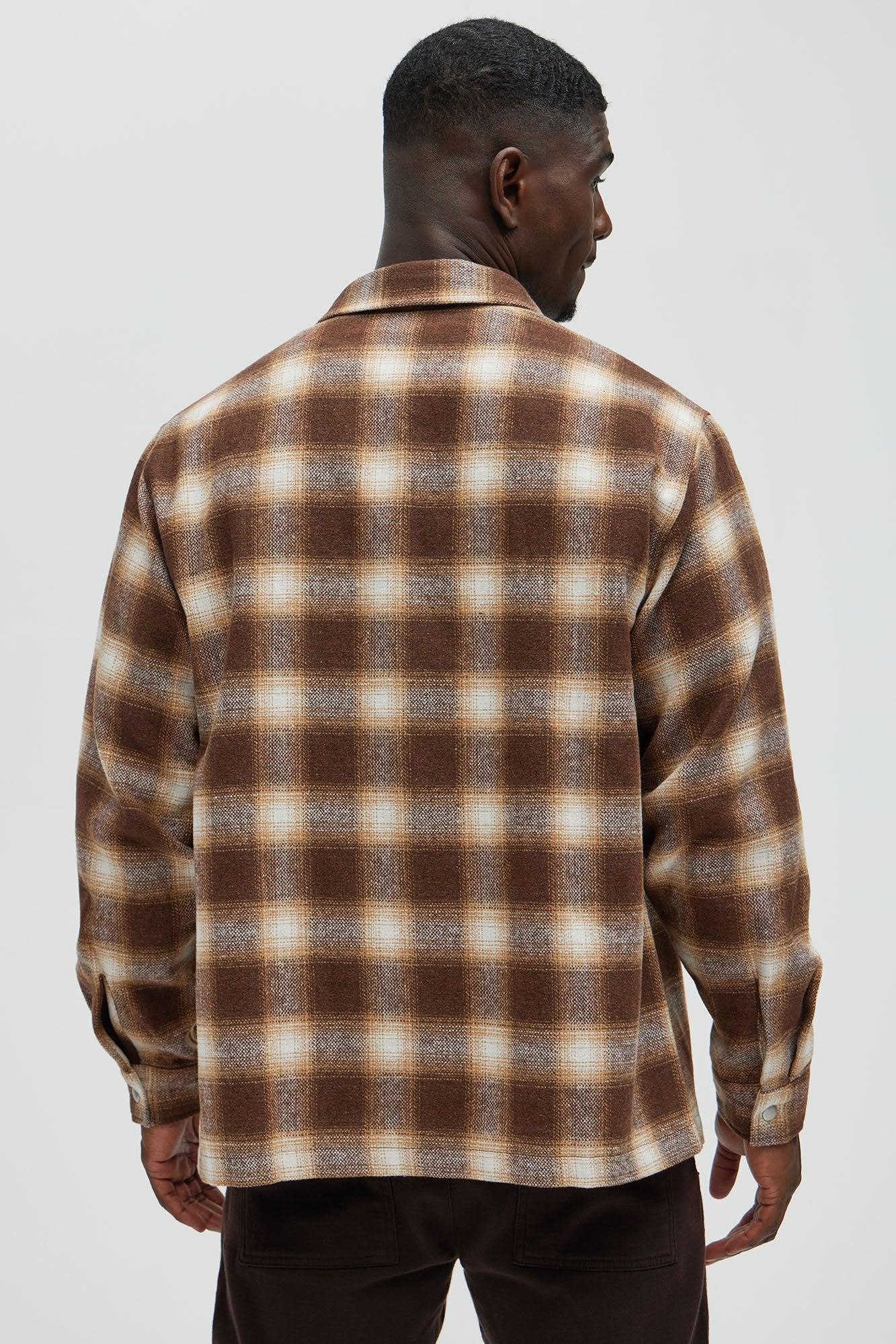 Cassnet Plaid Button Up Shirt - Brown Combo Product Image