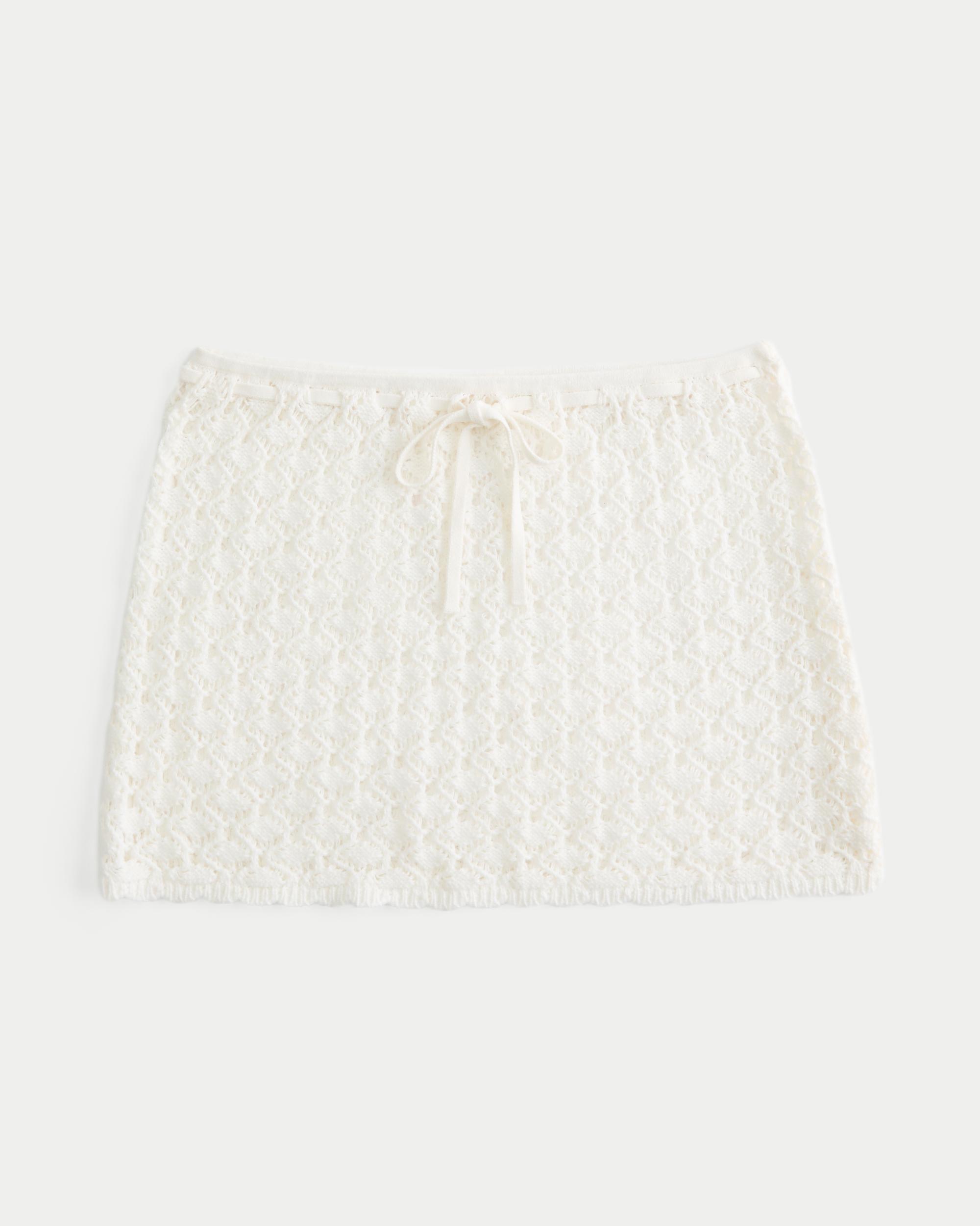 Crochet-Style Pull-On Cover Up Skirt Product Image