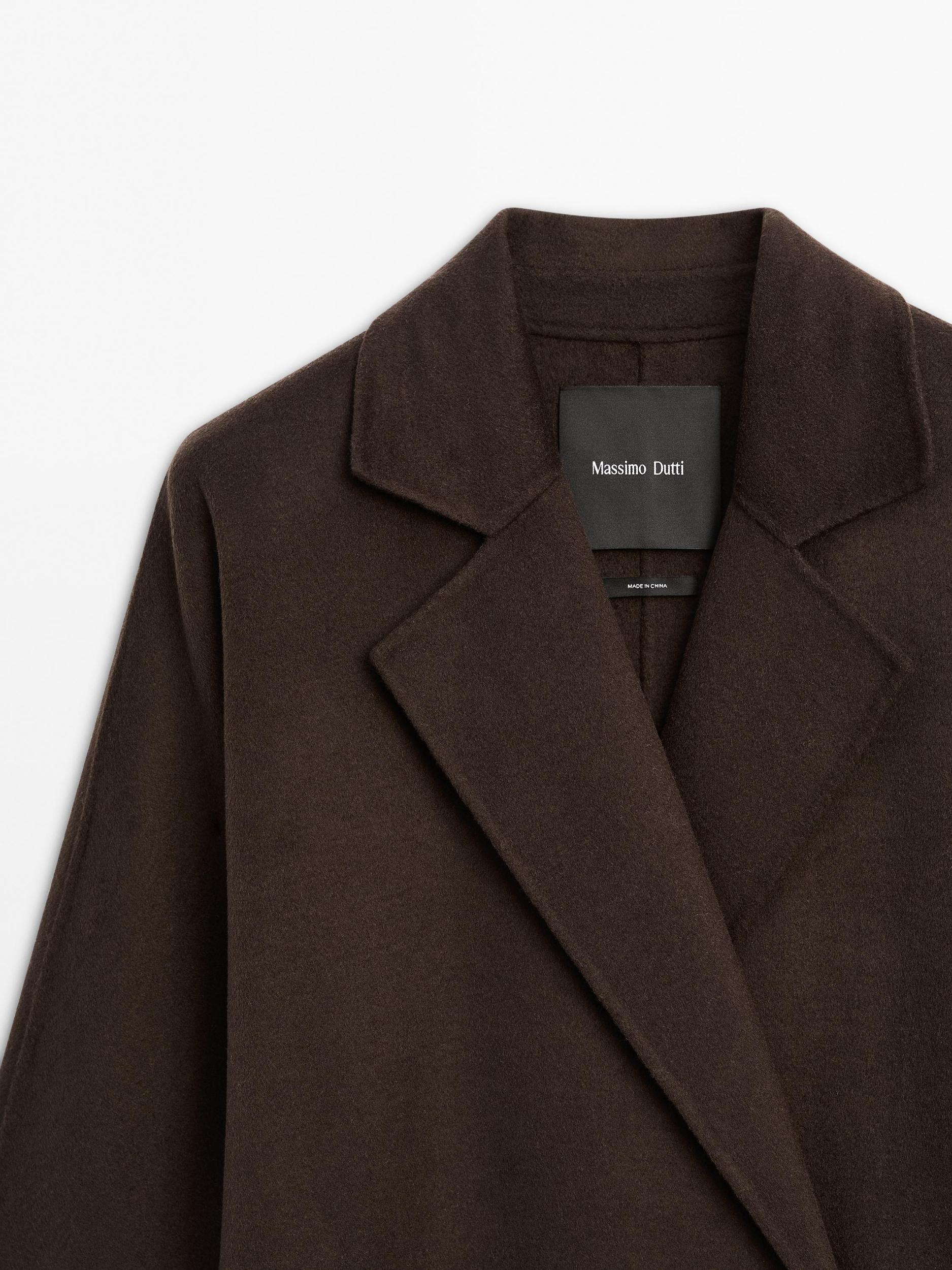 Long double-breasted wool blend coat Product Image