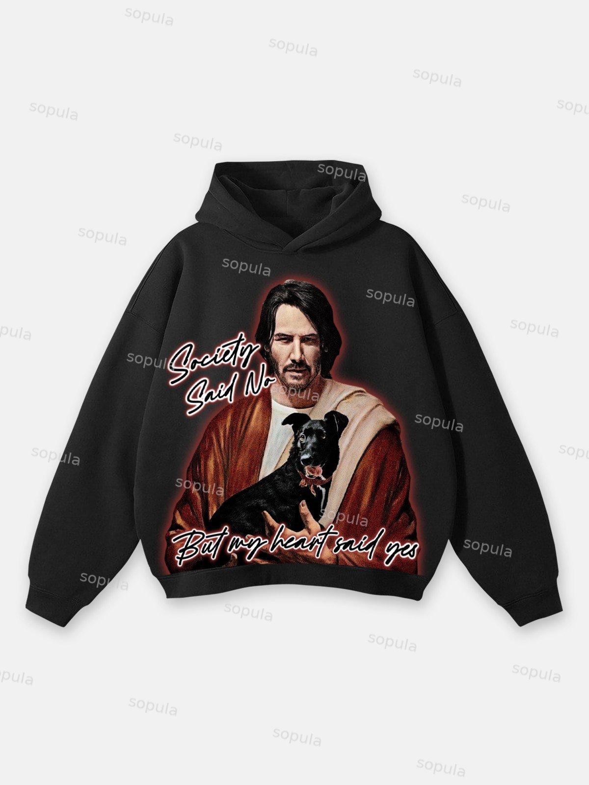 Streetwear No Emotion Graphic Print Hoodie Product Image