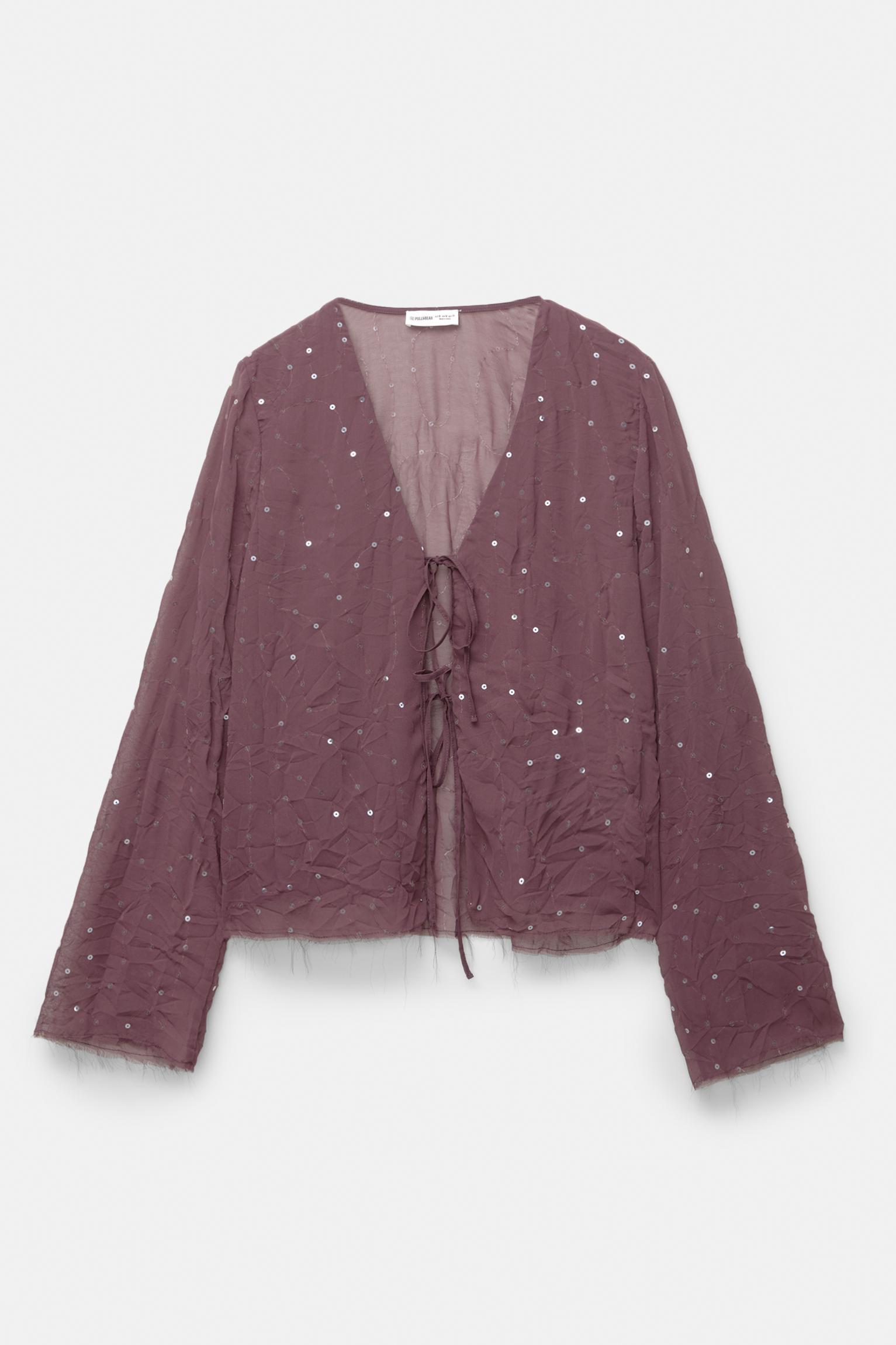 Sequined tulle blouse Product Image