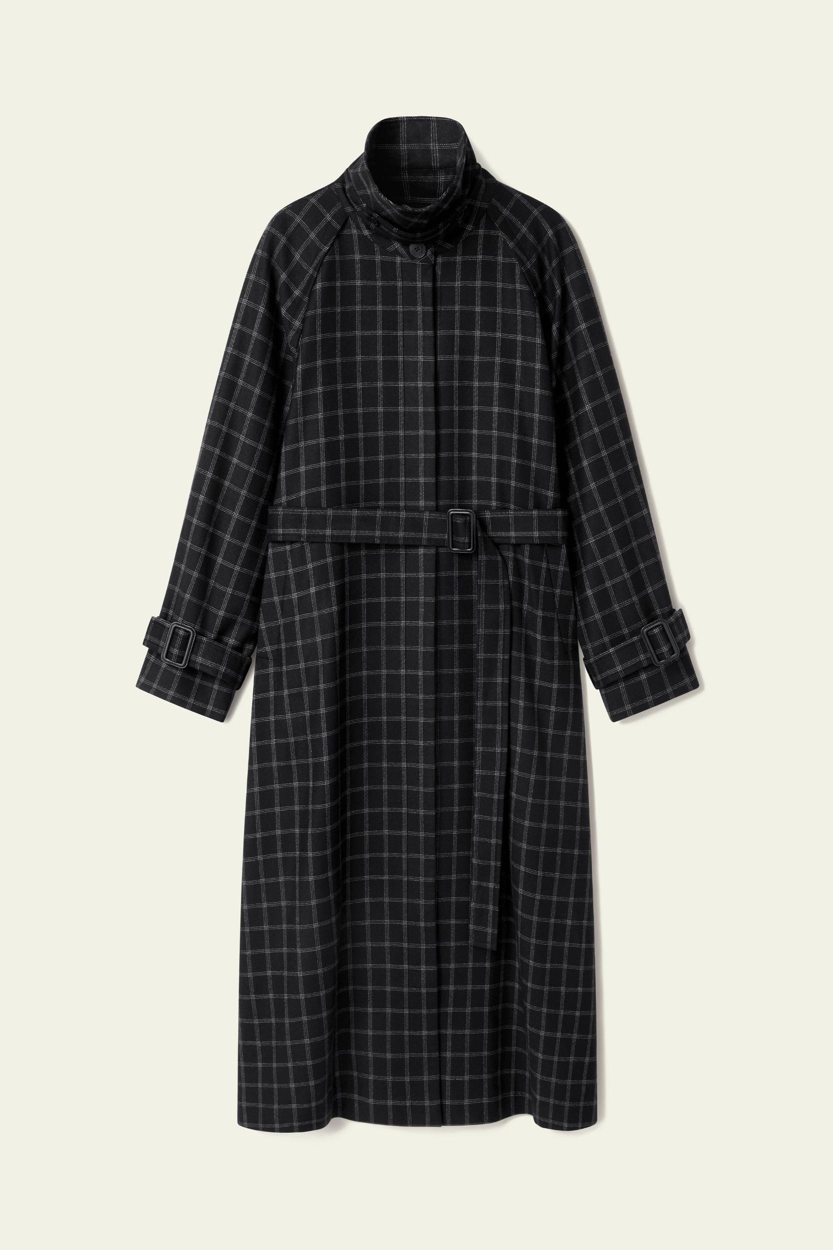 Classic Silk-Wool Windowpane Coat Product Image