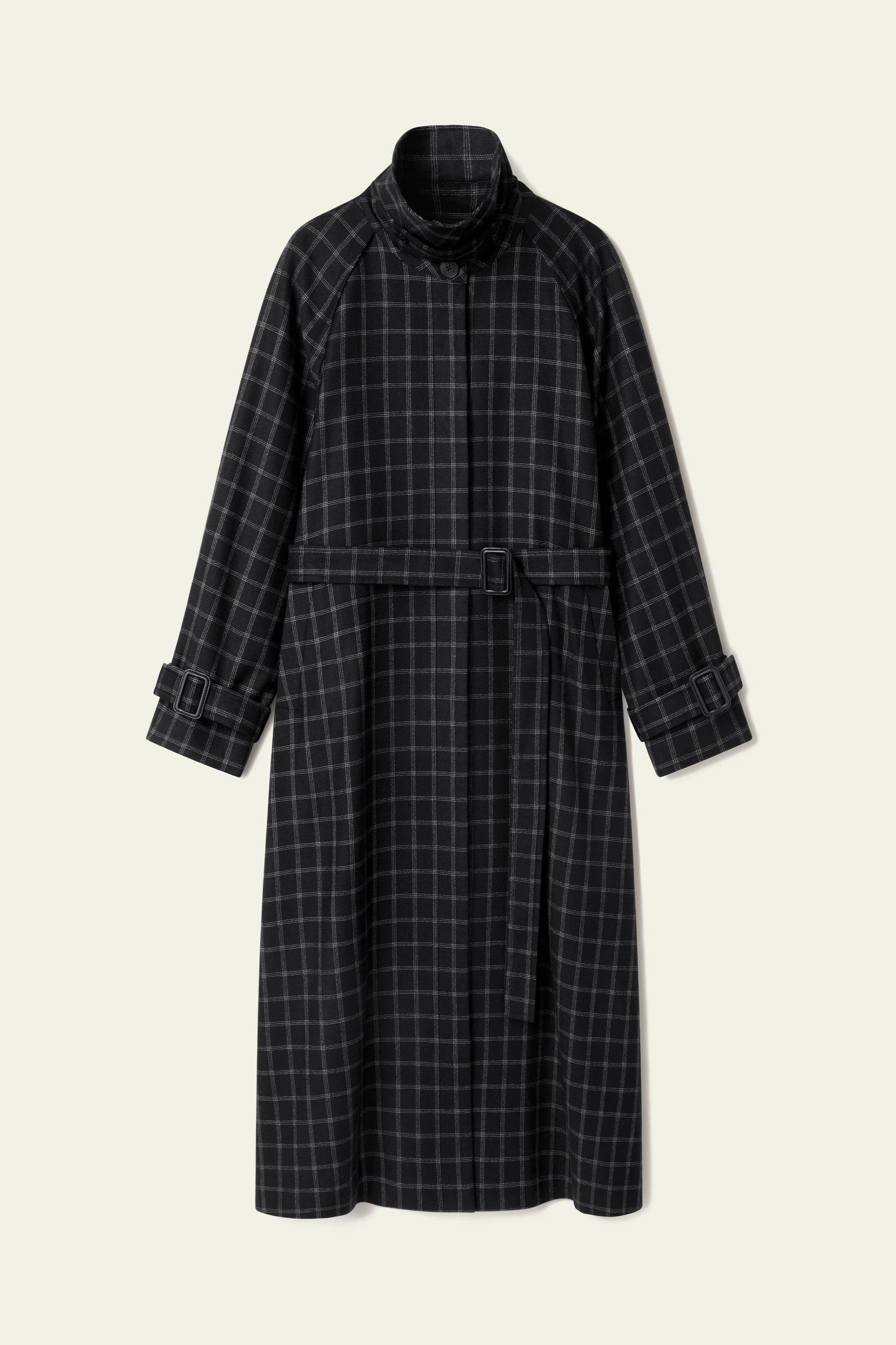 Classic Silk-Wool Windowpane Coat Product Image