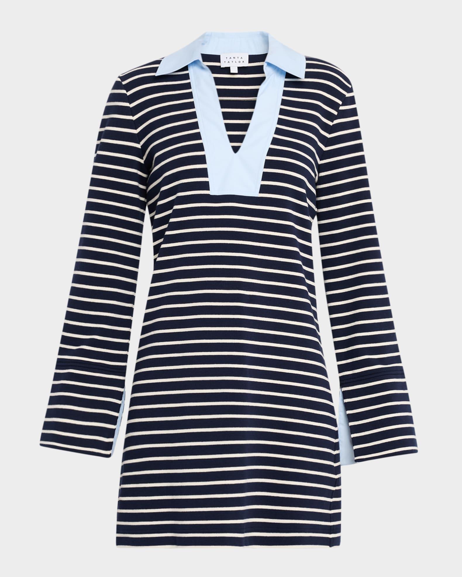 Whitney Stripe Long-Sleeve Mini Dress Product Image
