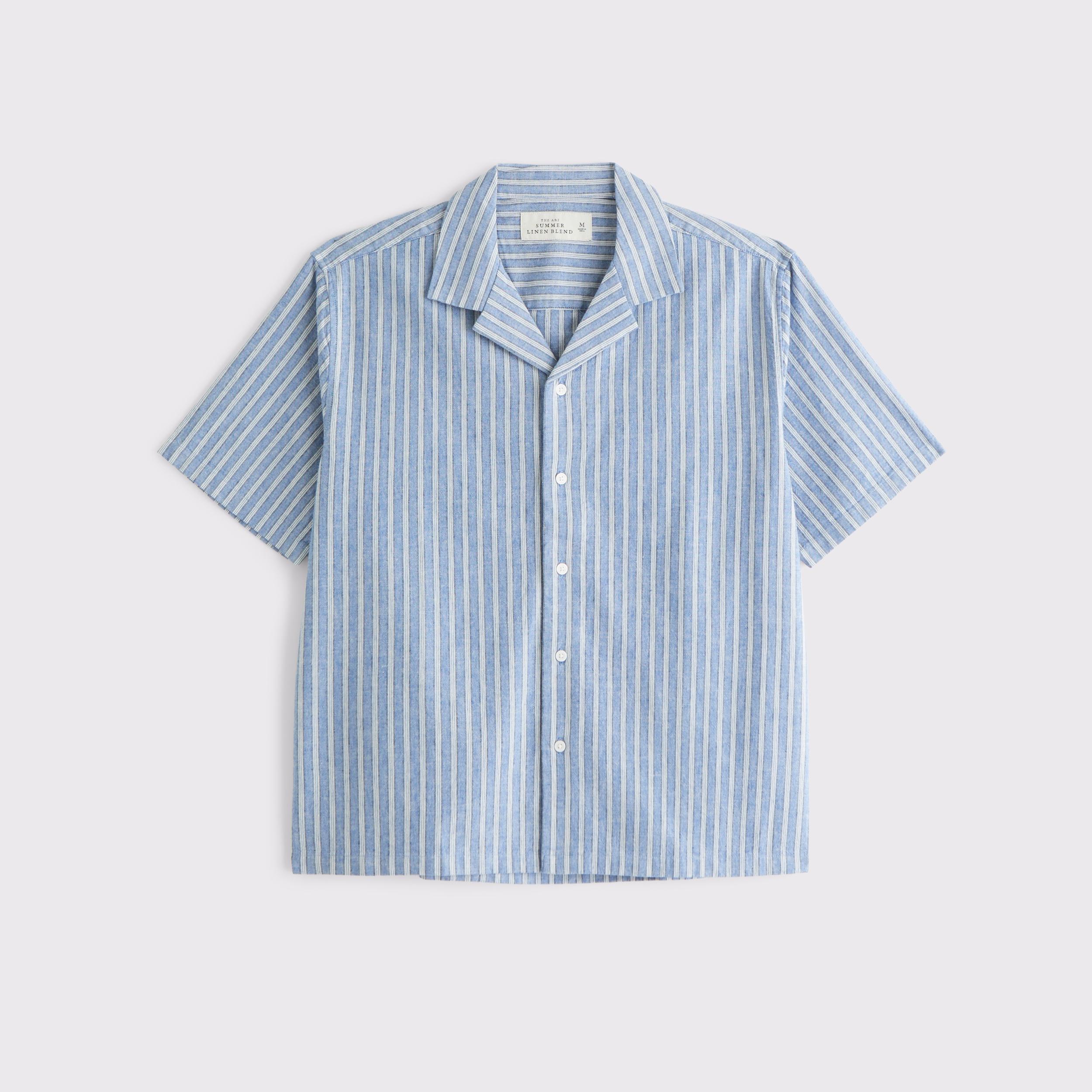 Camp Collar Summer Linen-Blend Shirt Product Image