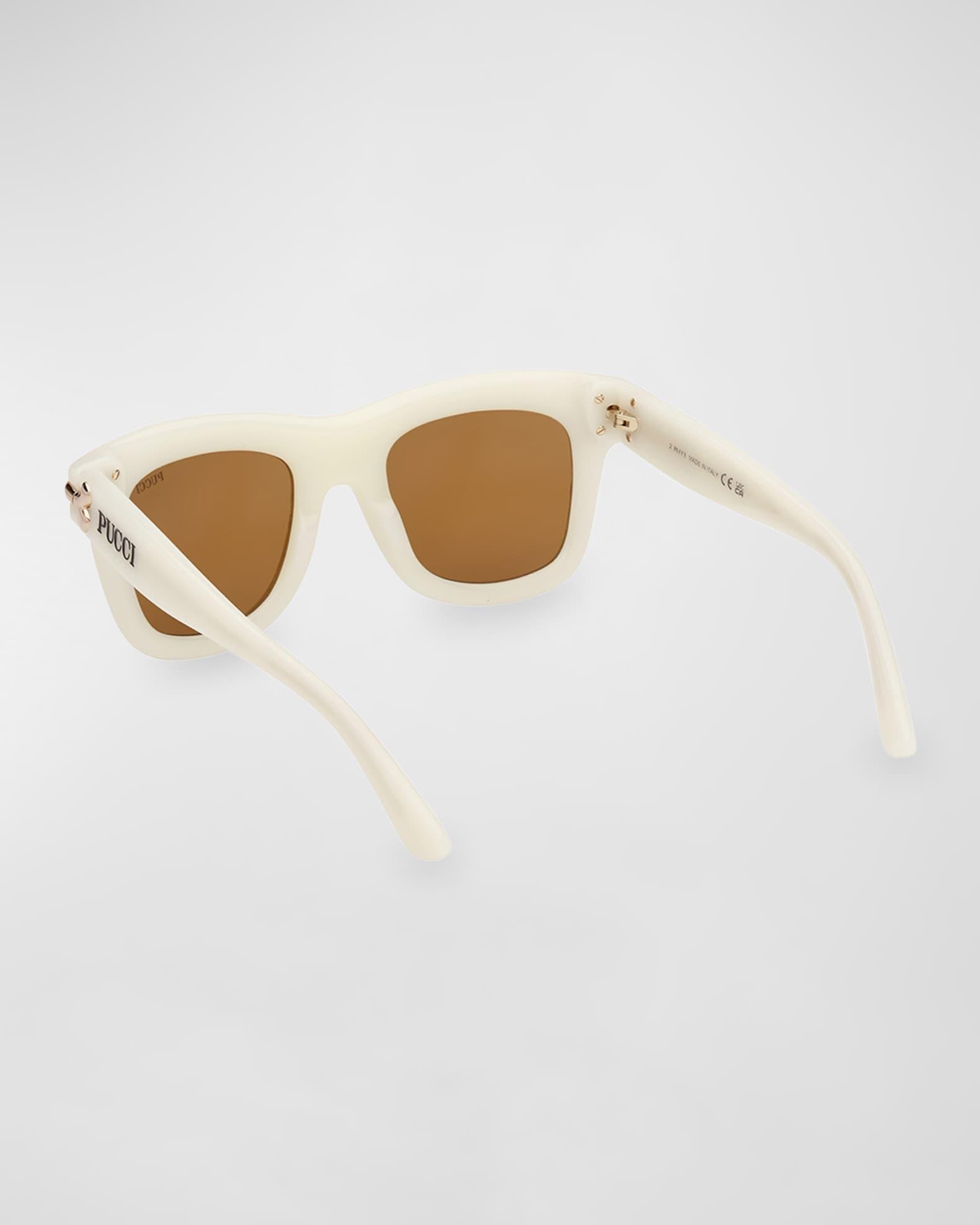 Logo Acetate Square Sunglasses  Product Image