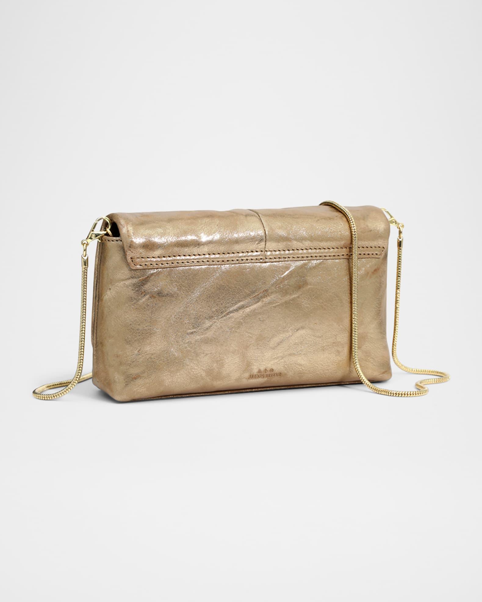 Molton Ruched Metallic Leather Crossbody Bag Product Image