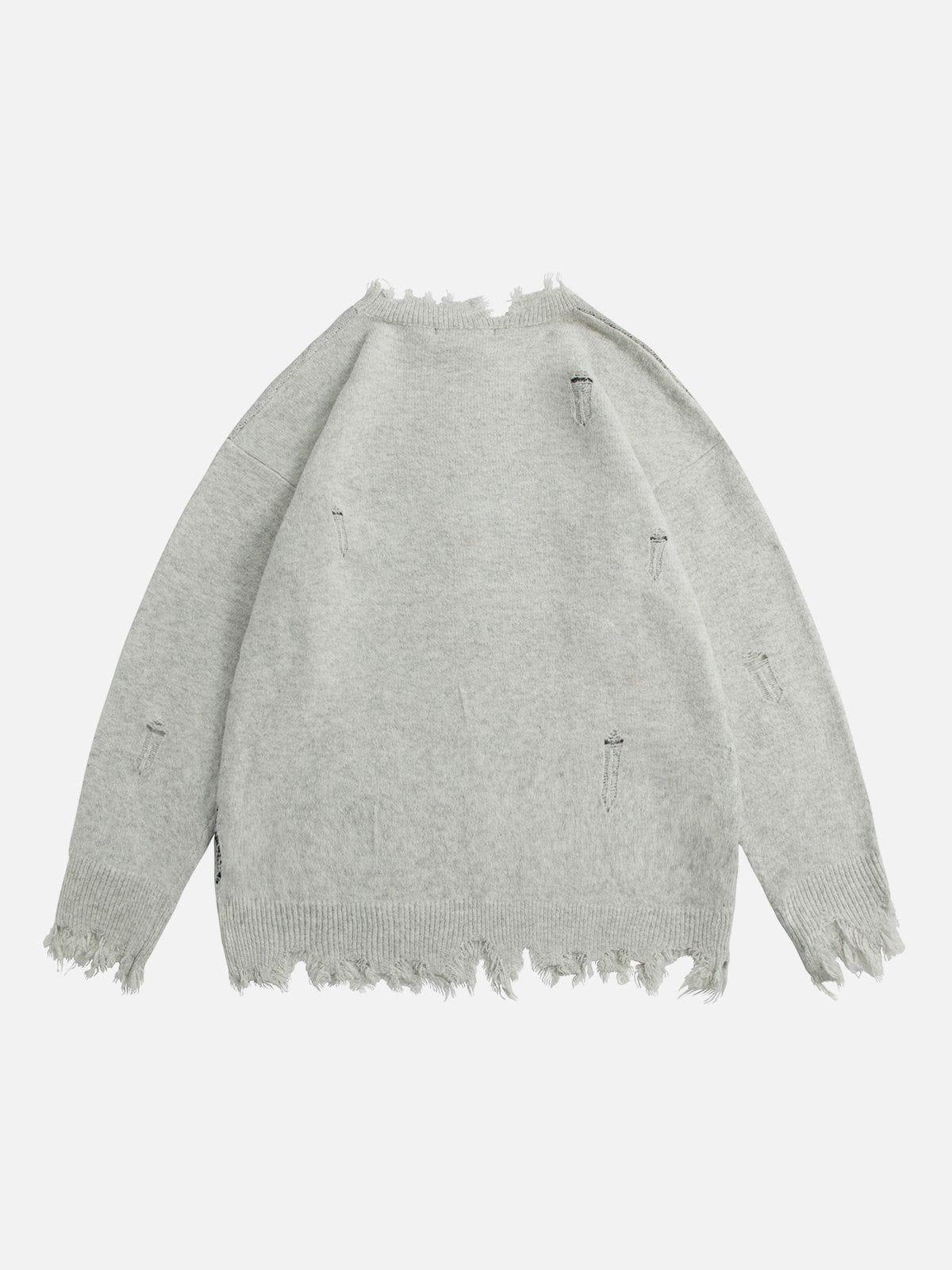Aelfric Eden Letters Ripped Hole Sweater Product Image
