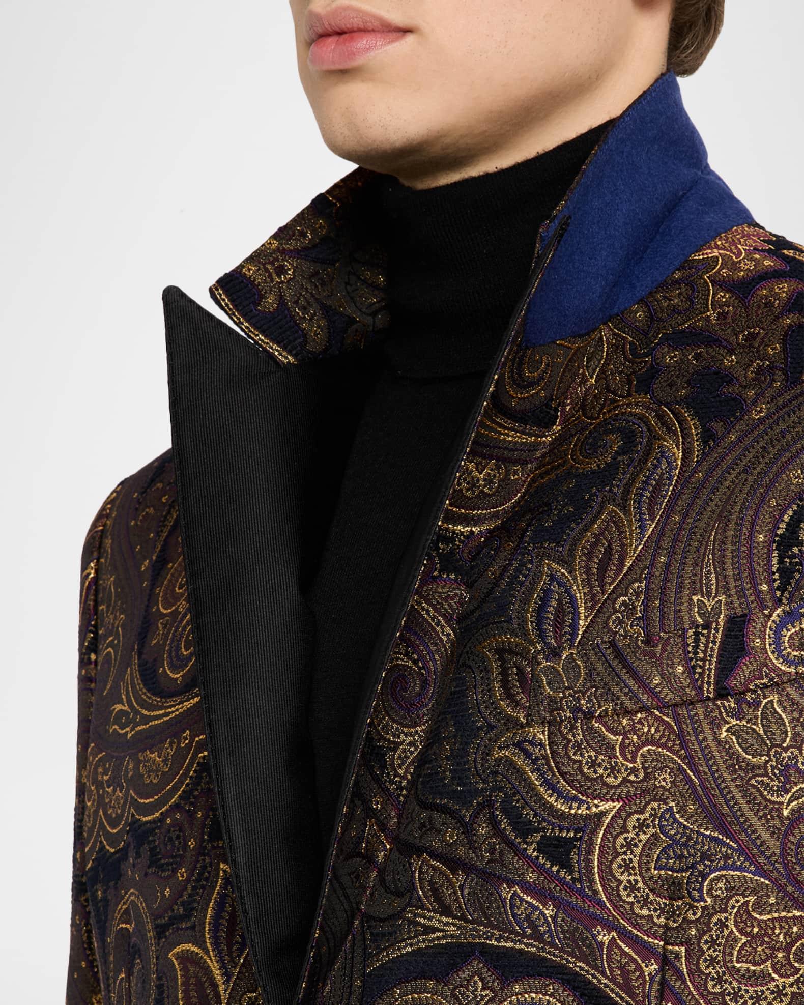 Men's Ornate Jacquard Peak-Lapel Evening Jacket Product Image