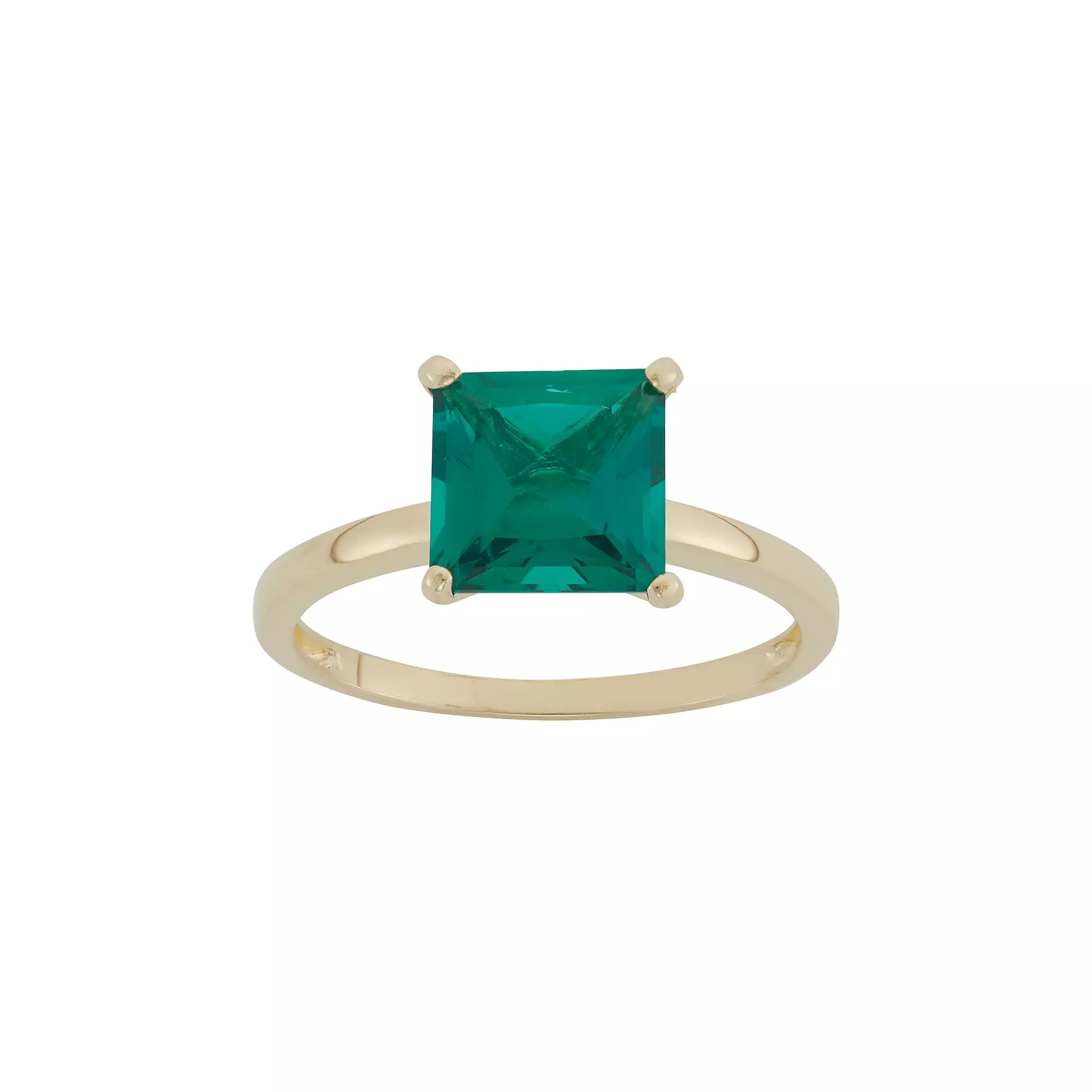 Designs by Gioelli Lab-Created Emerald 10k Gold Ring, Women's,  Product Image