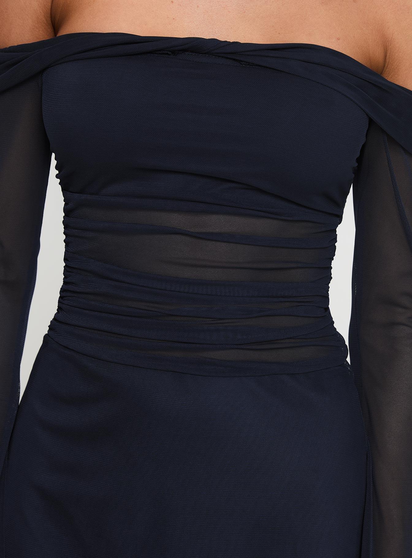 Blueprint Mesh Long Sleeve Mini Dress Navy Product Image