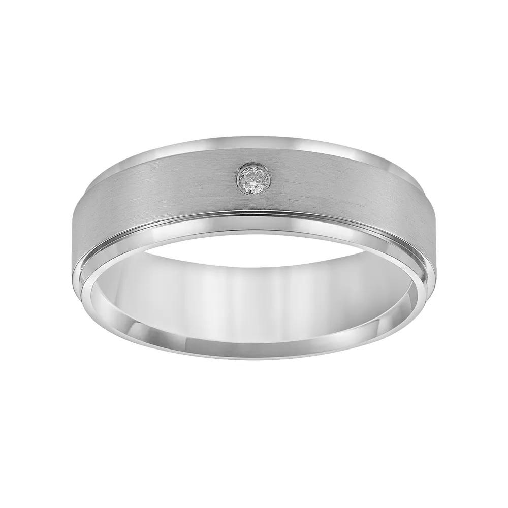 AXL Titanium Diamond Accent Wedding Band, Men's, Size: 8.50, Grey Product Image