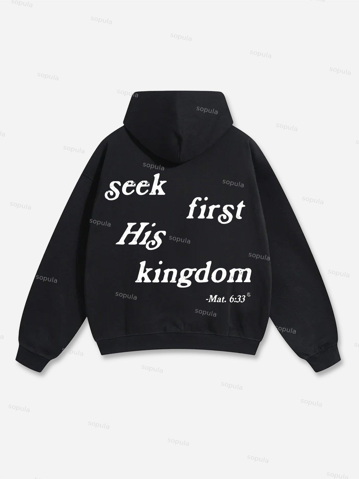 Seek First His Kingdom Oversized Graphic Hoodie Product Image