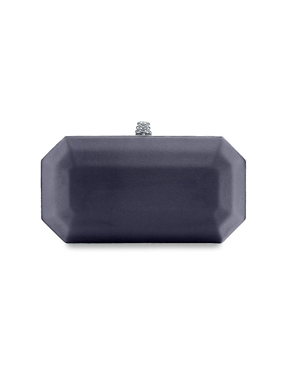 Womens Perry Clutch Small Satin with Silver Hardware Product Image
