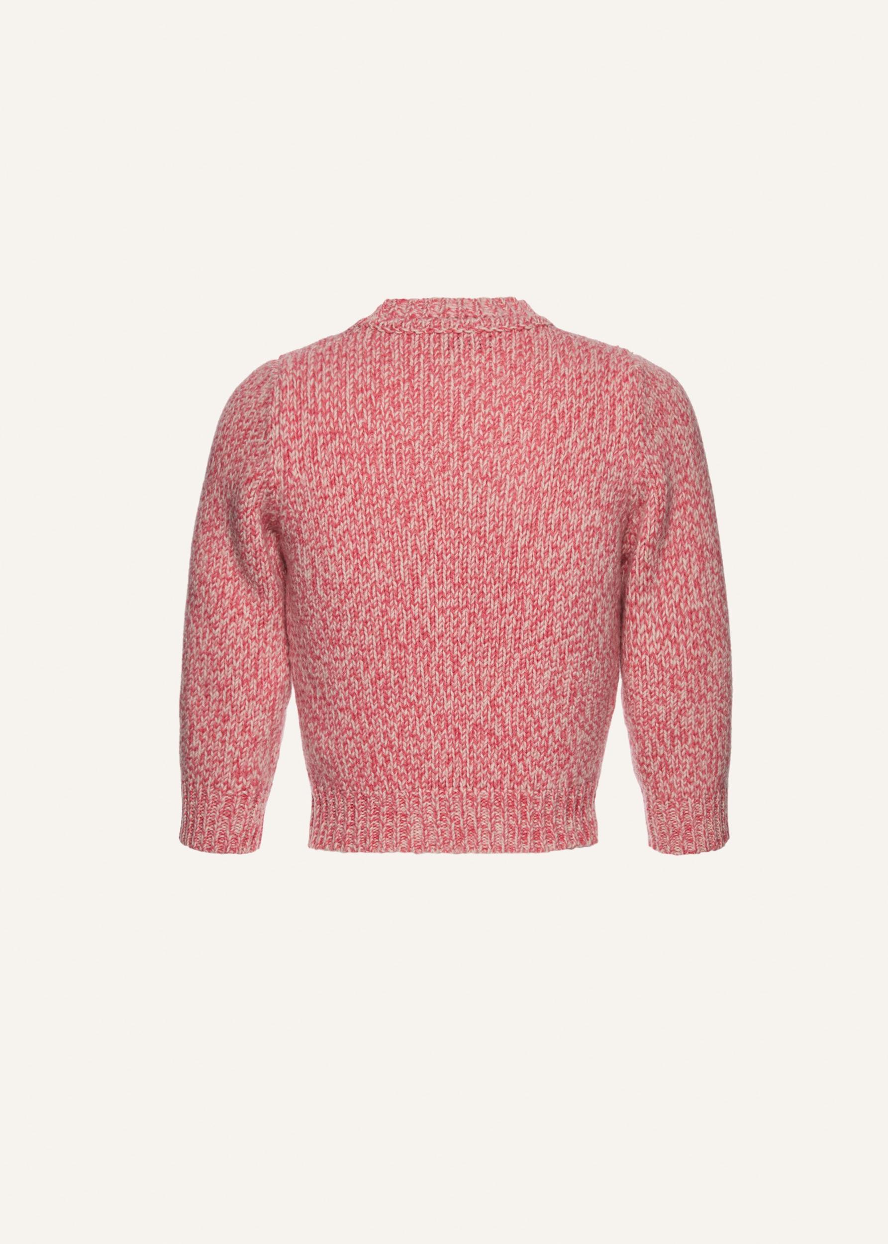 Cropped marled knitwear sweater in pink Product Image