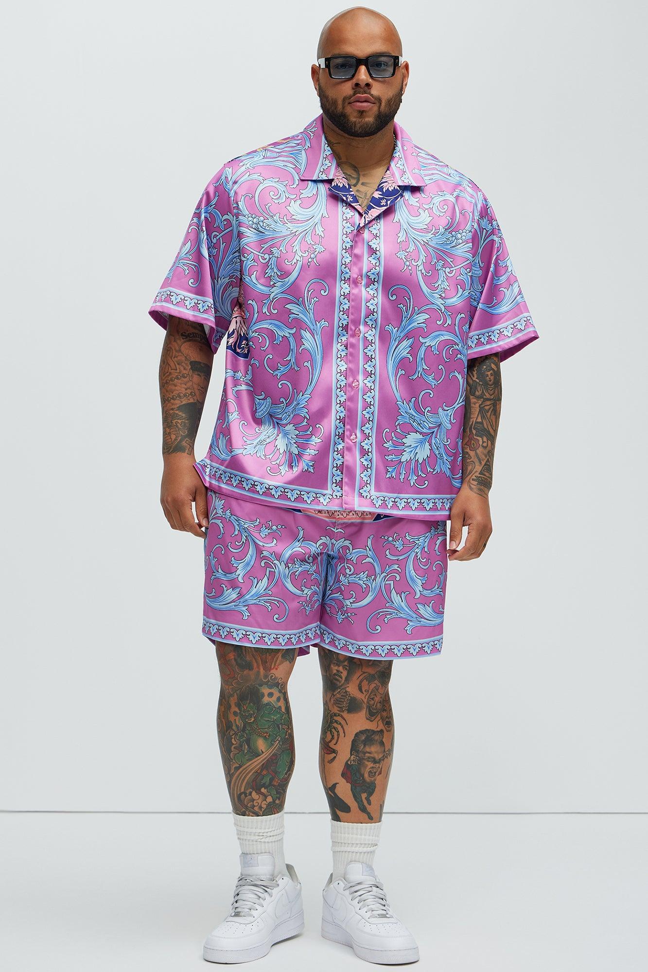 Segura Baroque Swim Classic Trunk - Pink/combo Product Image