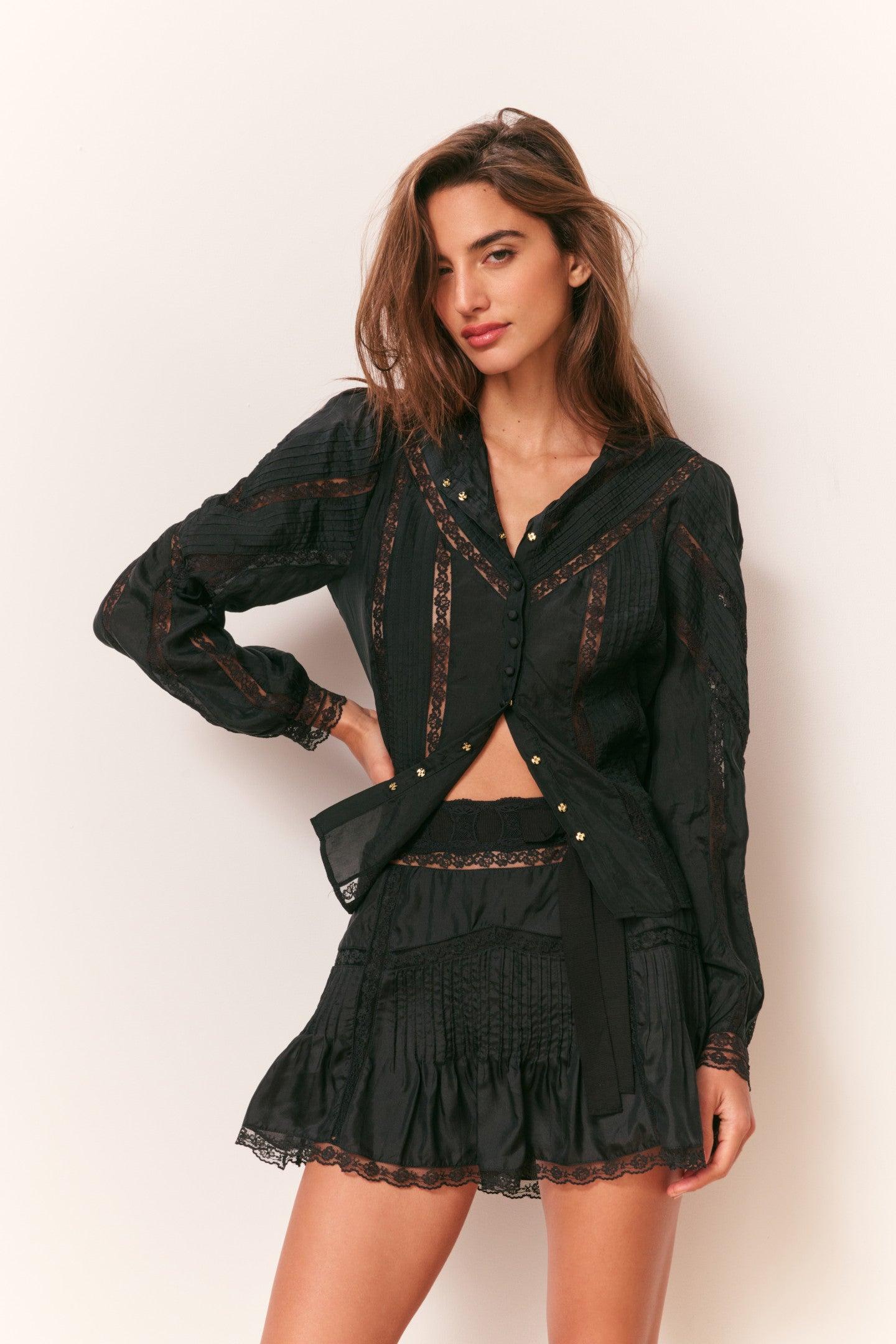 Willia Silk Lace-Detailed Mini Skirt Product Image