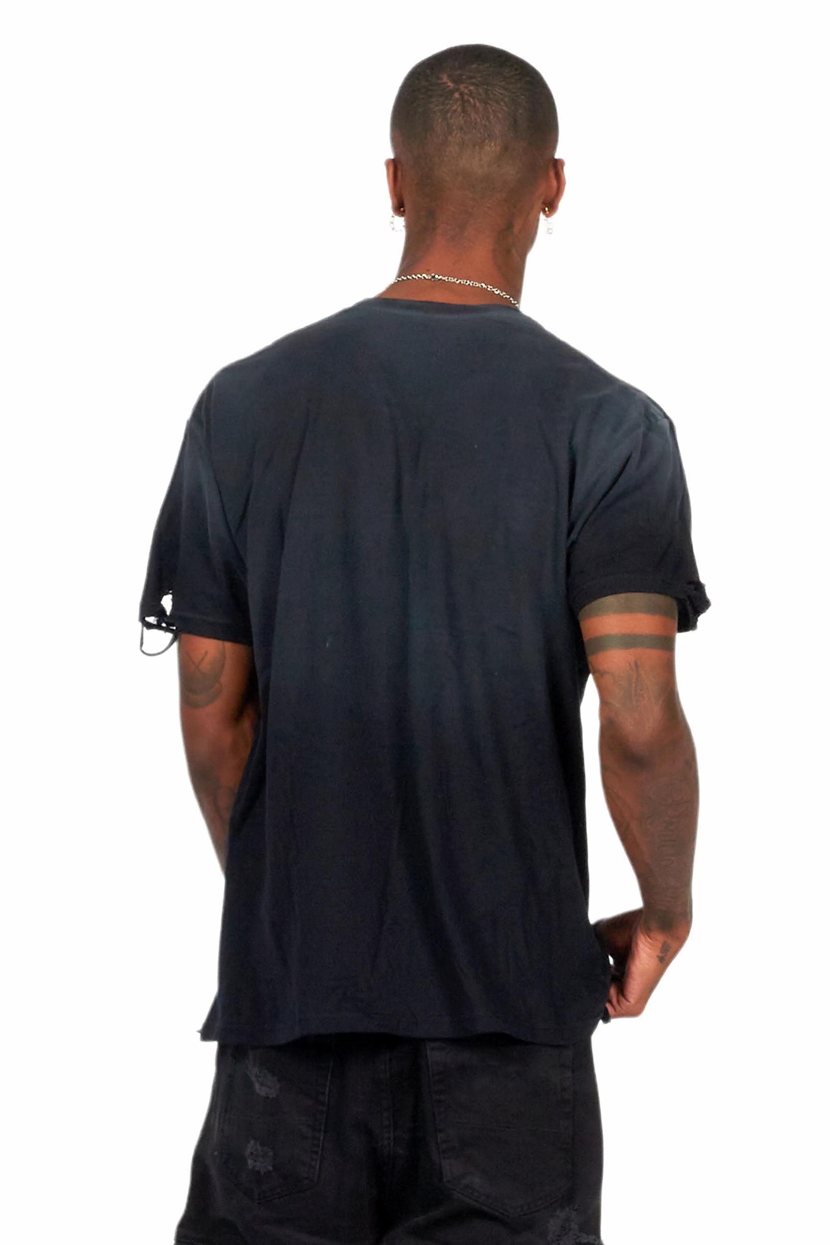 Amina Black Oversized Graphic T-Shirt Male Product Image