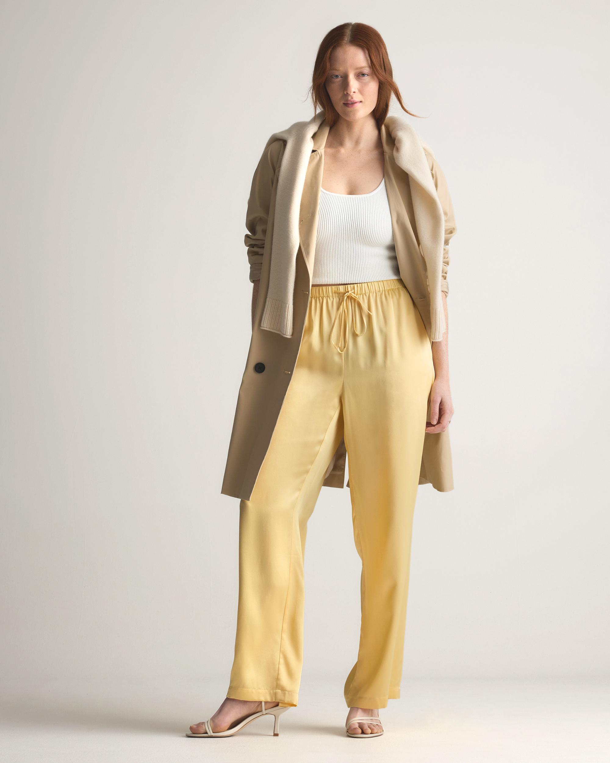 Quince | Women's Drawstring Wide Leg Pants Silk Product Image
