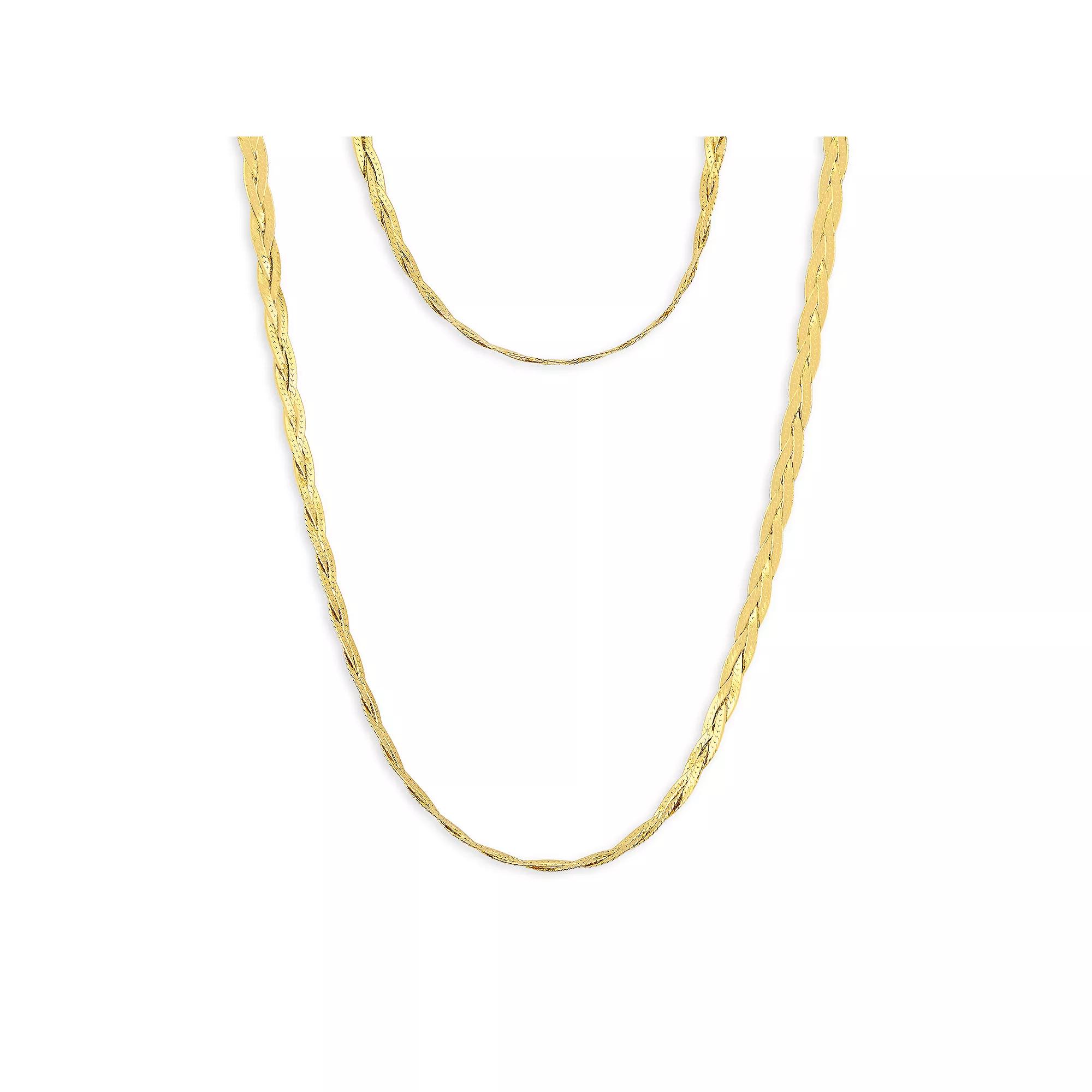 Primavera 24k Gold Over Sterling Silver Rope Necklace And Bracelet Set, Womens, Gold Tone Product Image