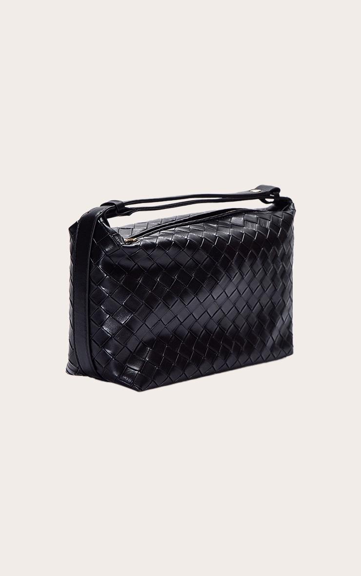 Black Weave Adjustable Handle Handbag Product Image