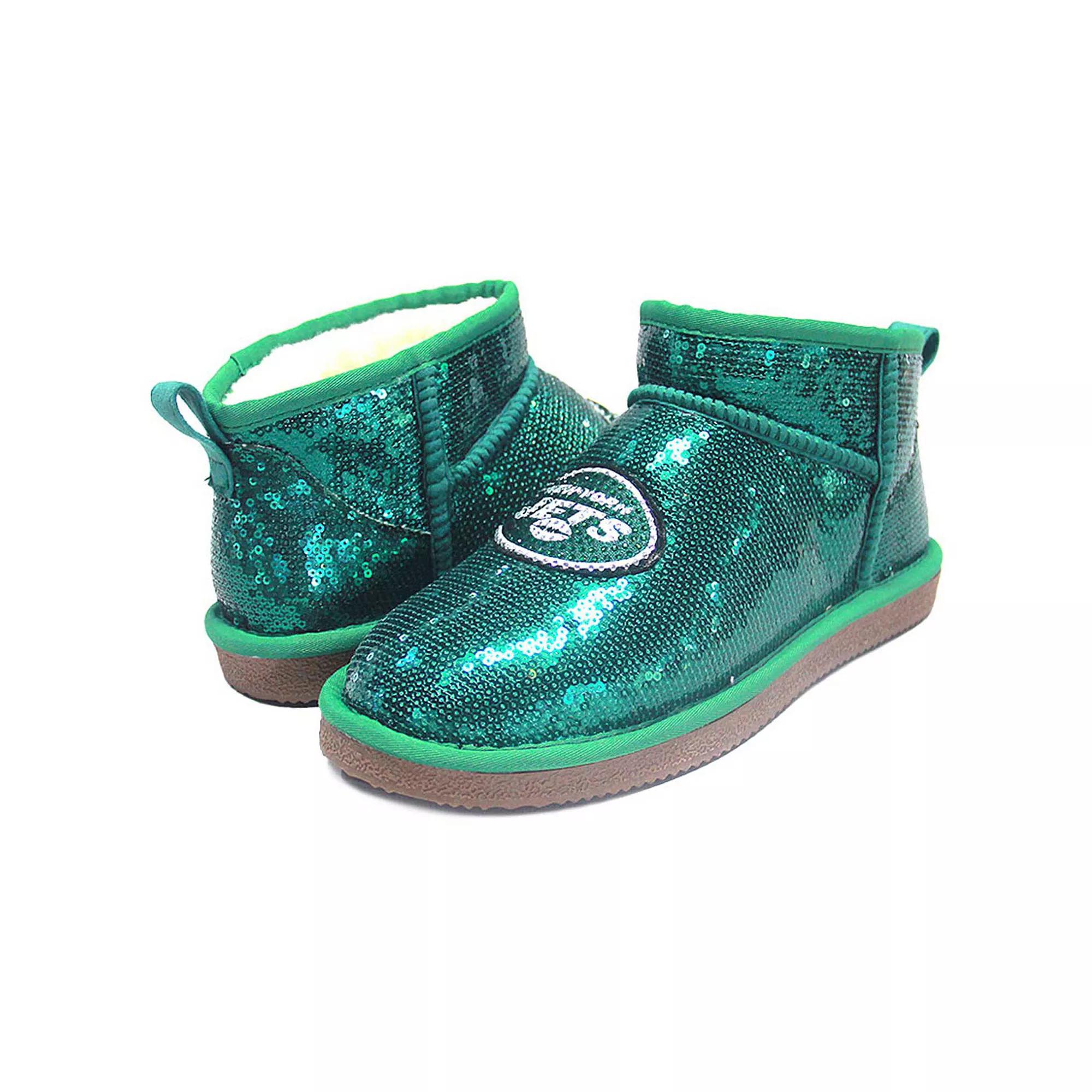 Women's Cuce Green New York Jets Sequin Ankle Boots,  Product Image