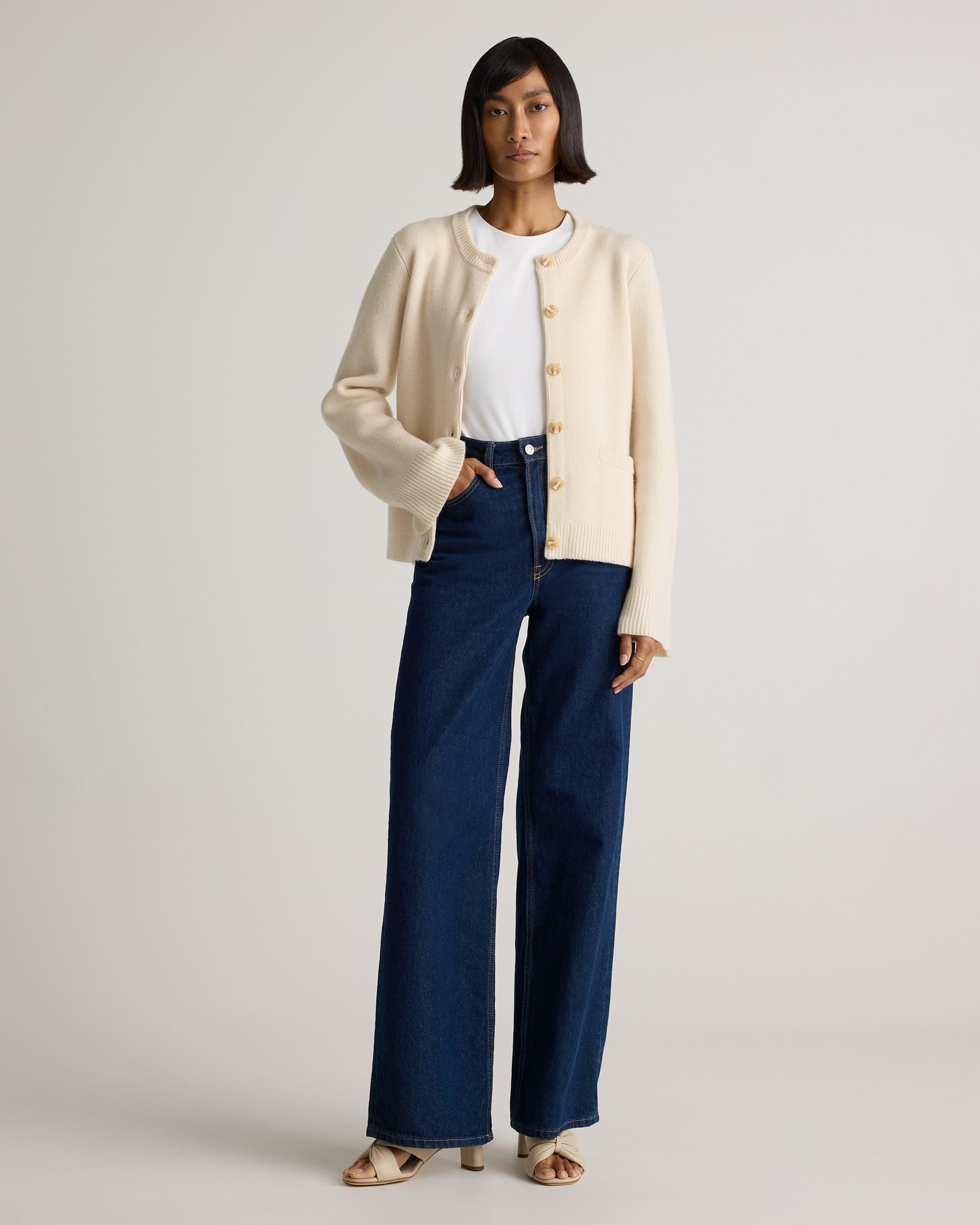 Quince | Women's Mongolian Cashmere Structured Cardigan Sweater Product Image