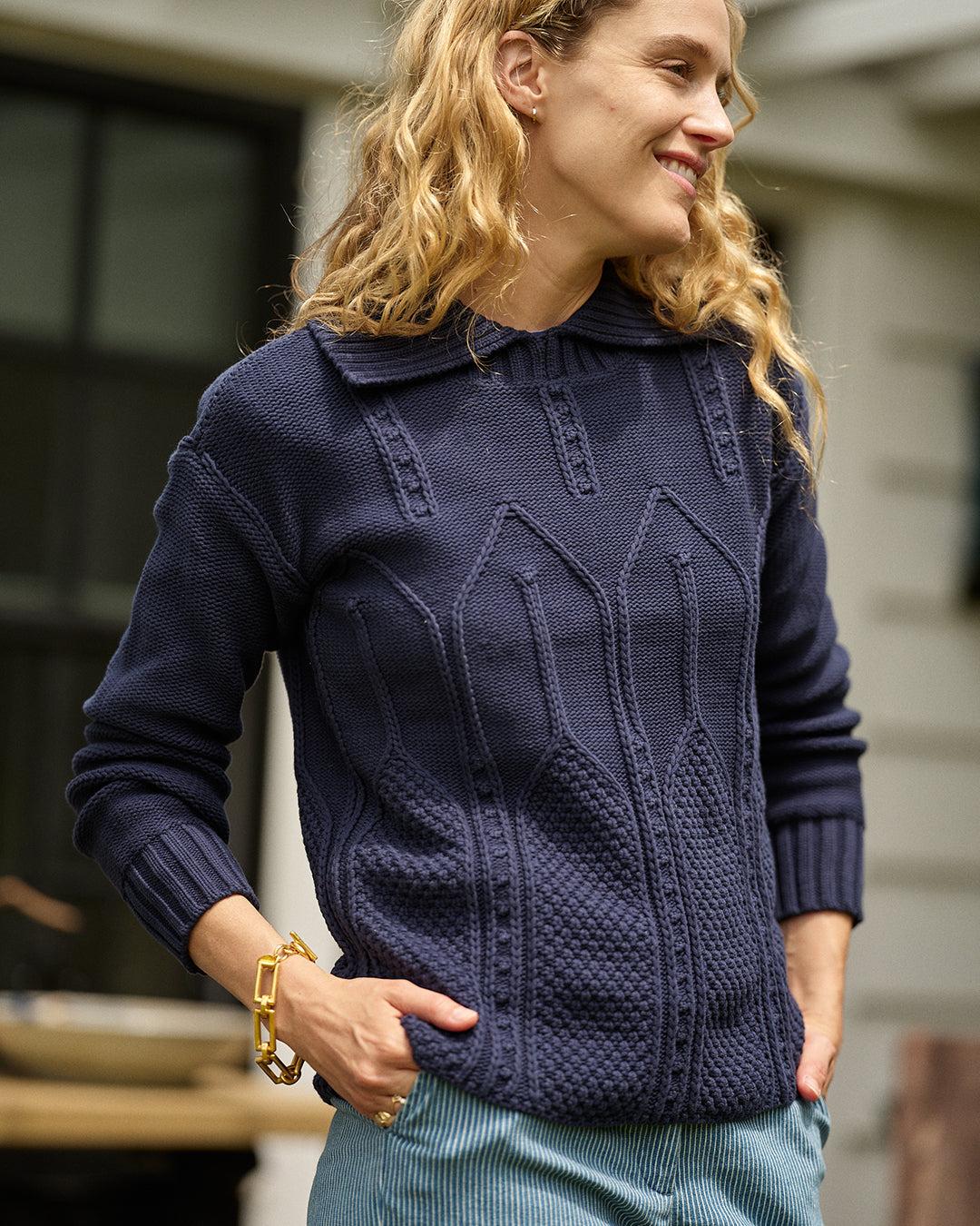 Shoreline Sweater in Navy Product Image