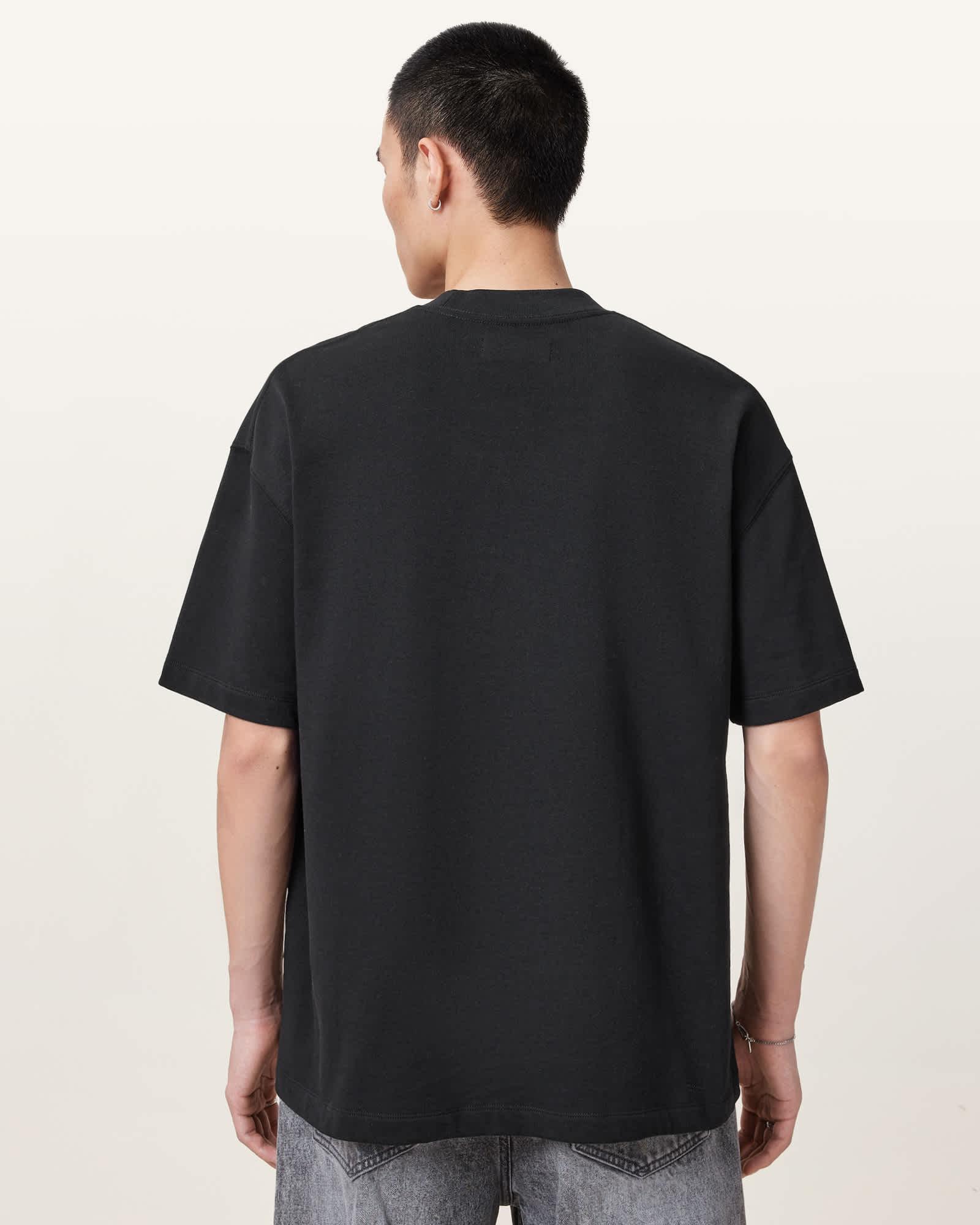 Haven Embroidered Logo Oversized T-Shirt Jet Black | ALLSAINTS US Product Image