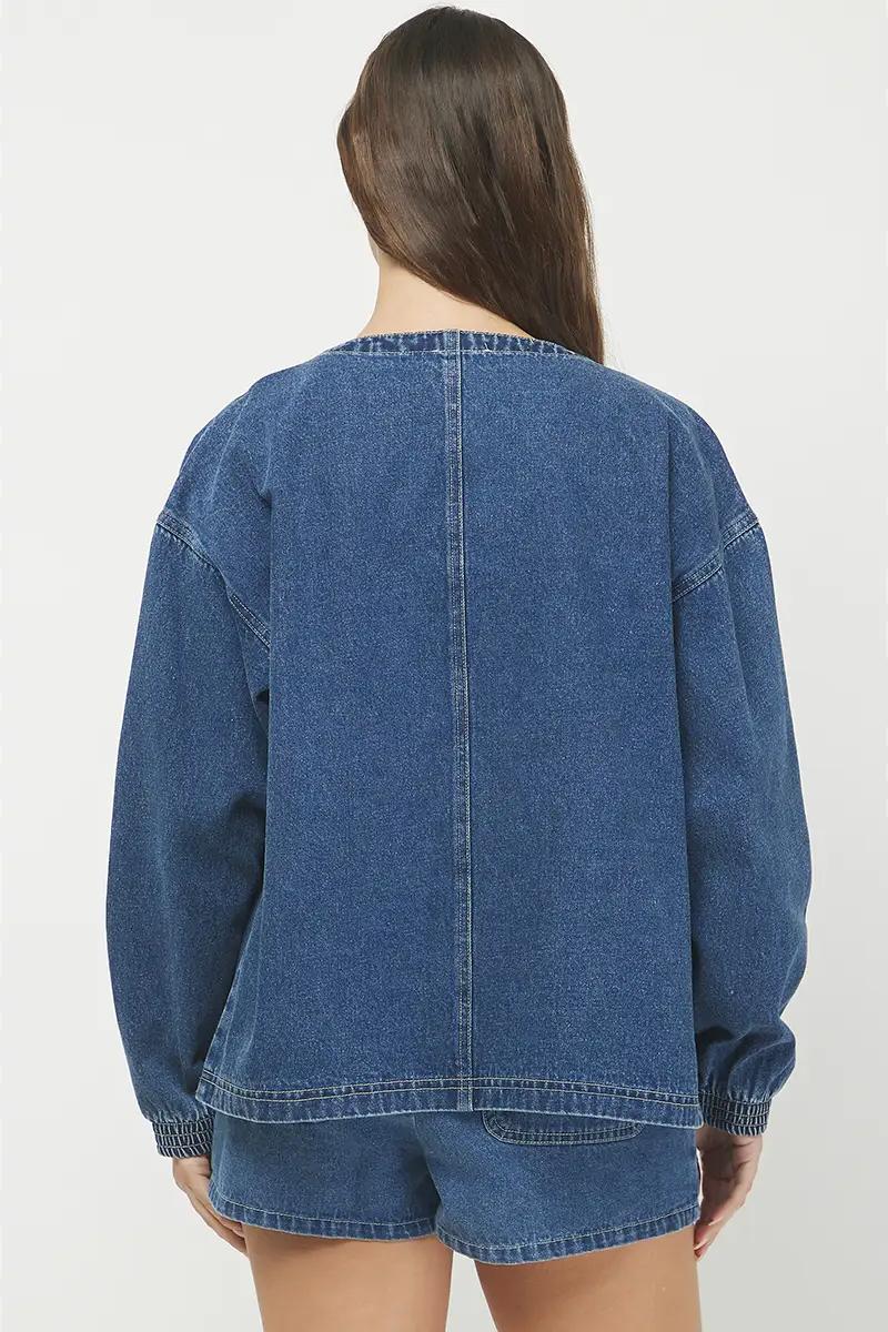 Indigo Washed Denim Jacket Product Image