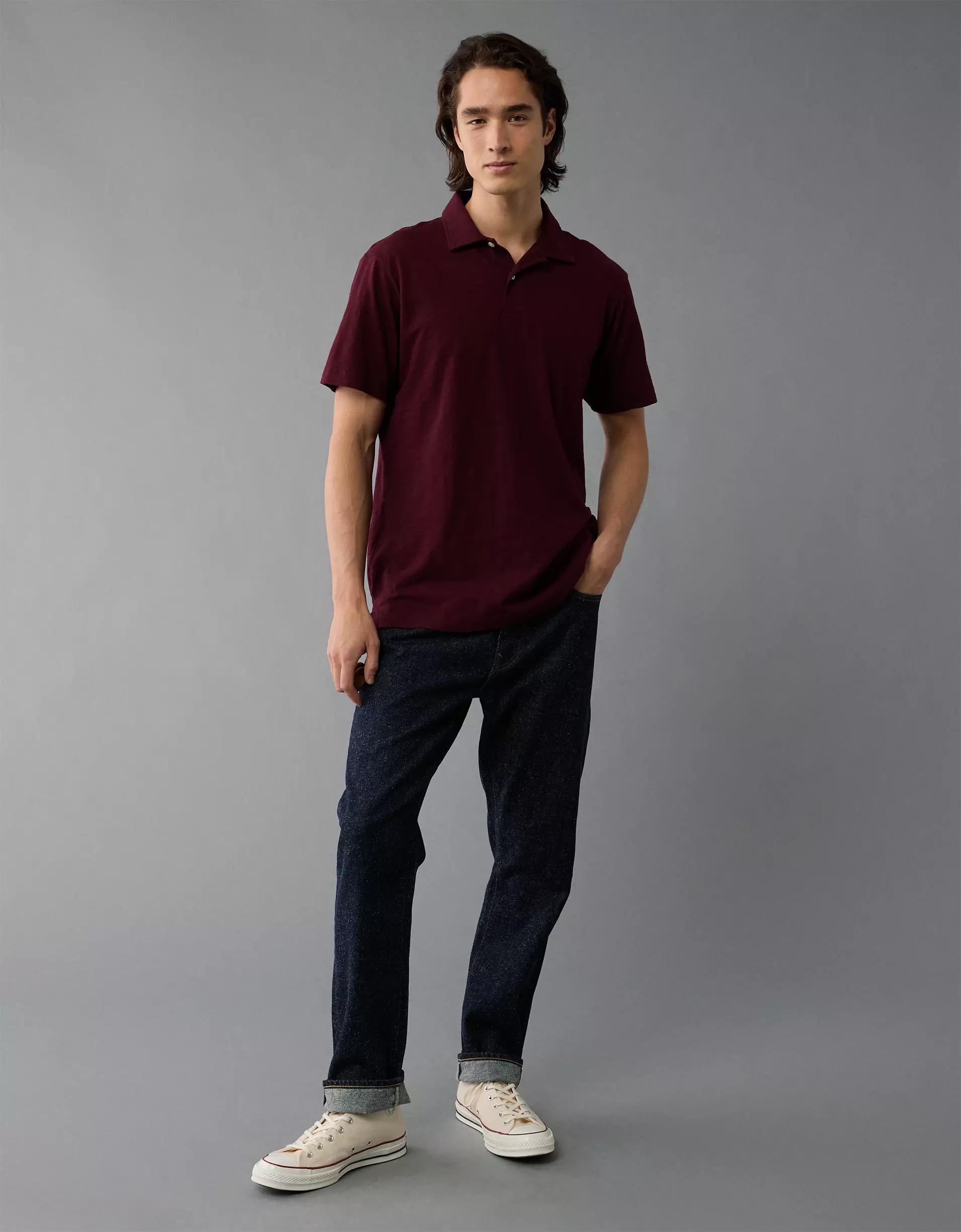 AE Slub Polo Shirt Product Image