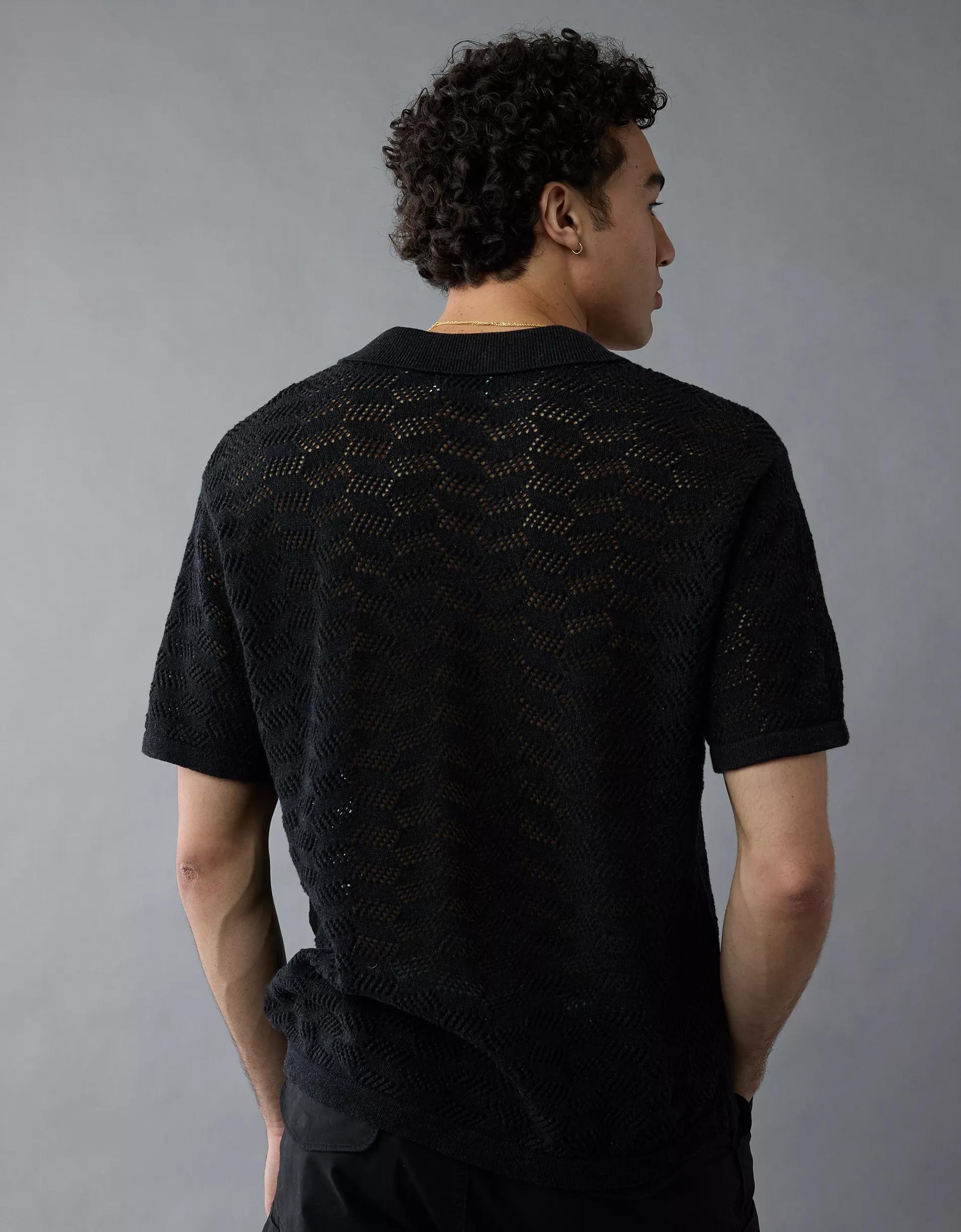 AE Weekend Textured Sweater Polo Shirt Product Image