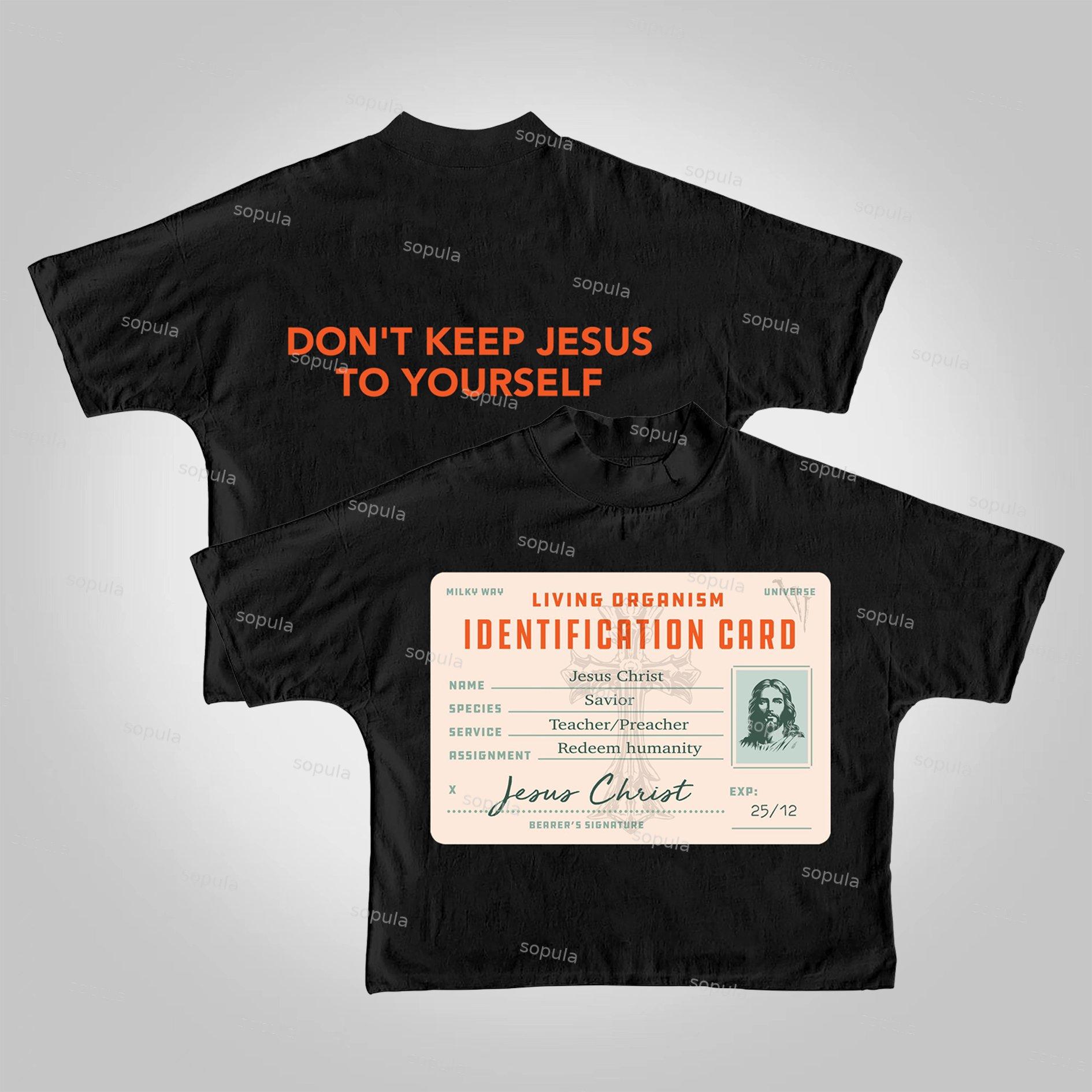 Sopula Don't Keep Jesus To Yourself Jesus Passport Graphic Cropped T-shirts Product Image