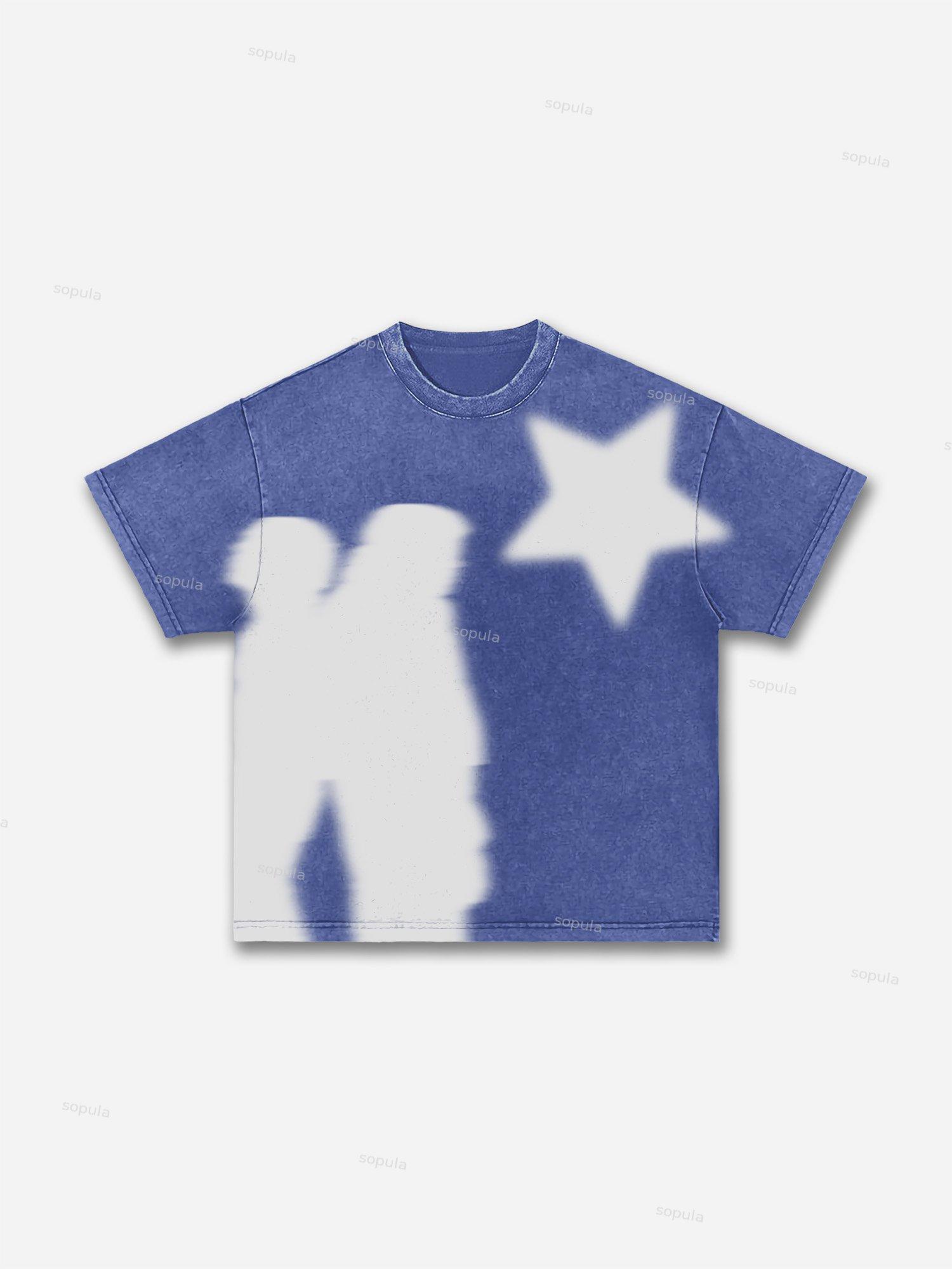 Virtual Shadow Vintage Graphic Cotton T-shirt Product Image