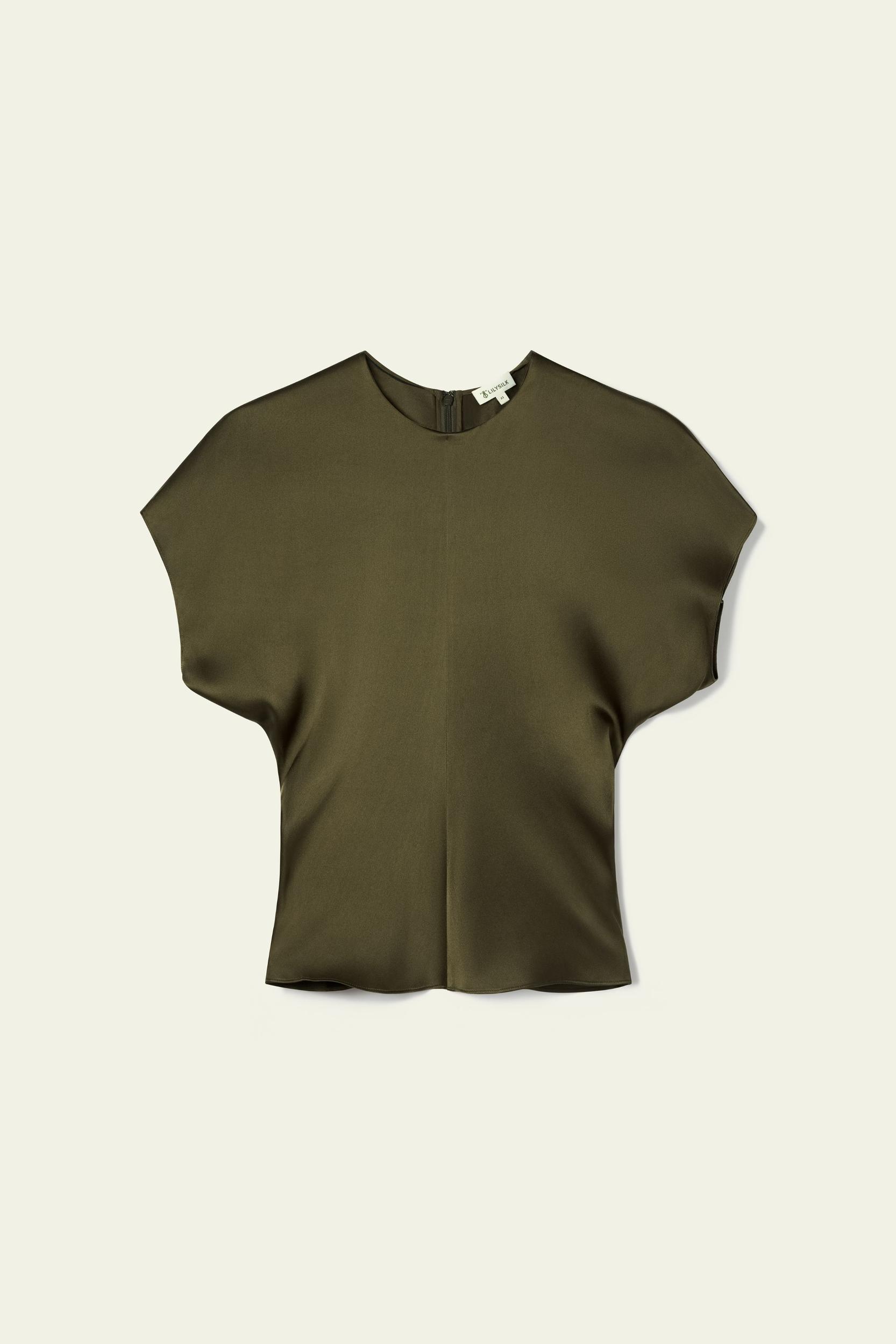 Short Batwing Sleeve Silk Contour Top Product Image