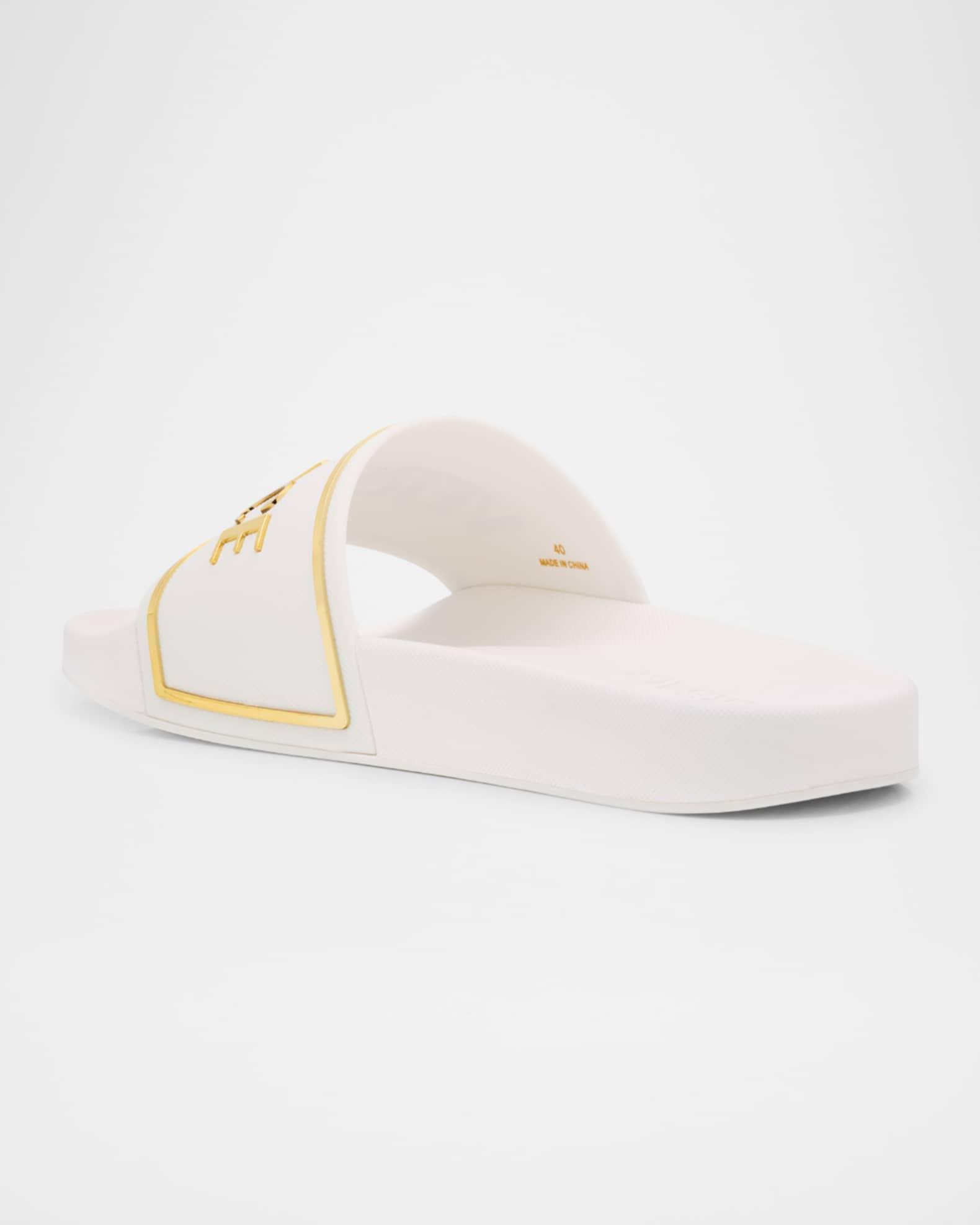 Pool Slides with Gold-Tone Logo Product Image