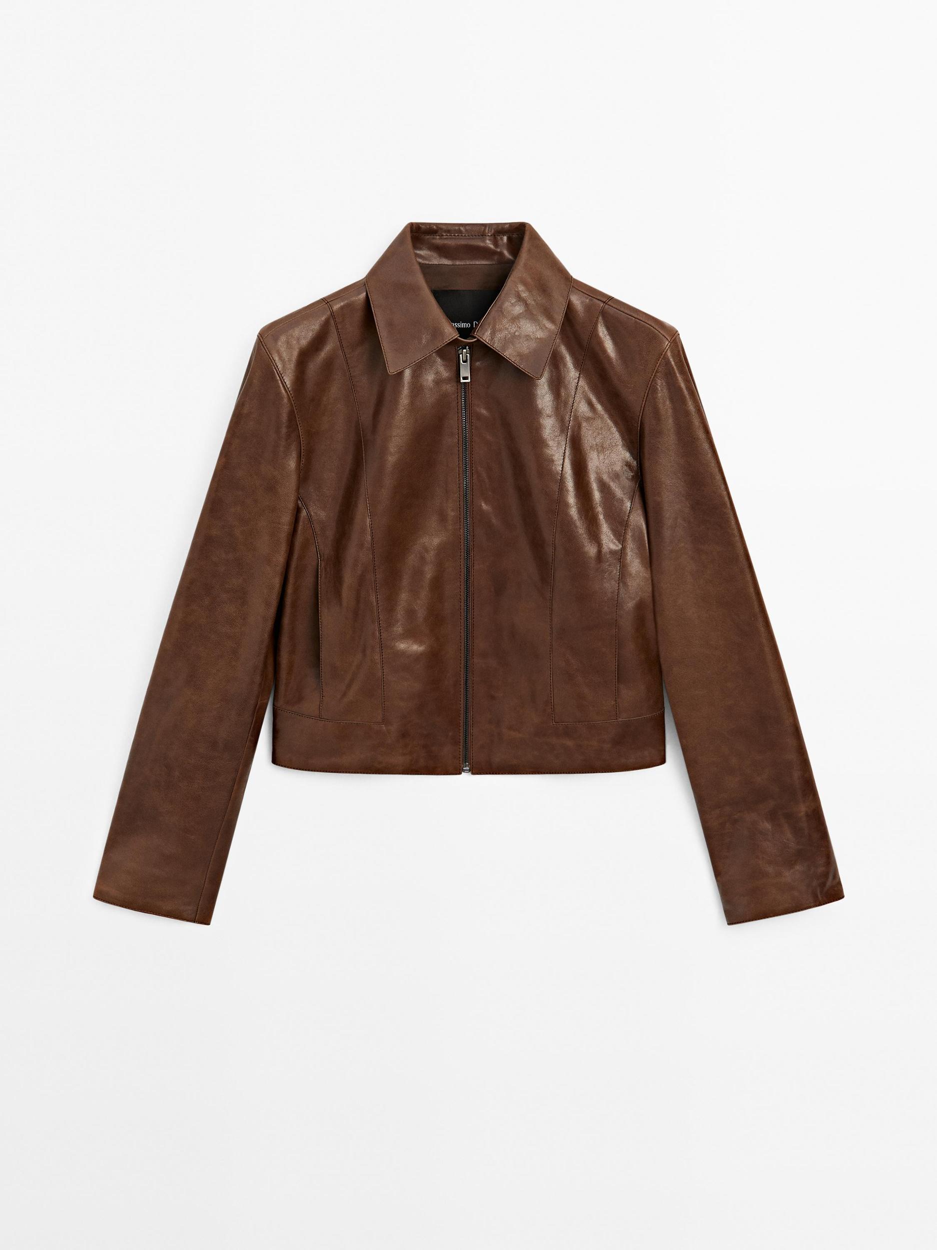 Short nappa leather jacket Product Image