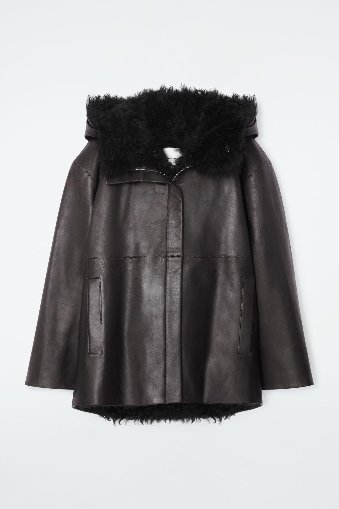 SHEARLING-LINED NAPPA HOODED JACKET Product Image