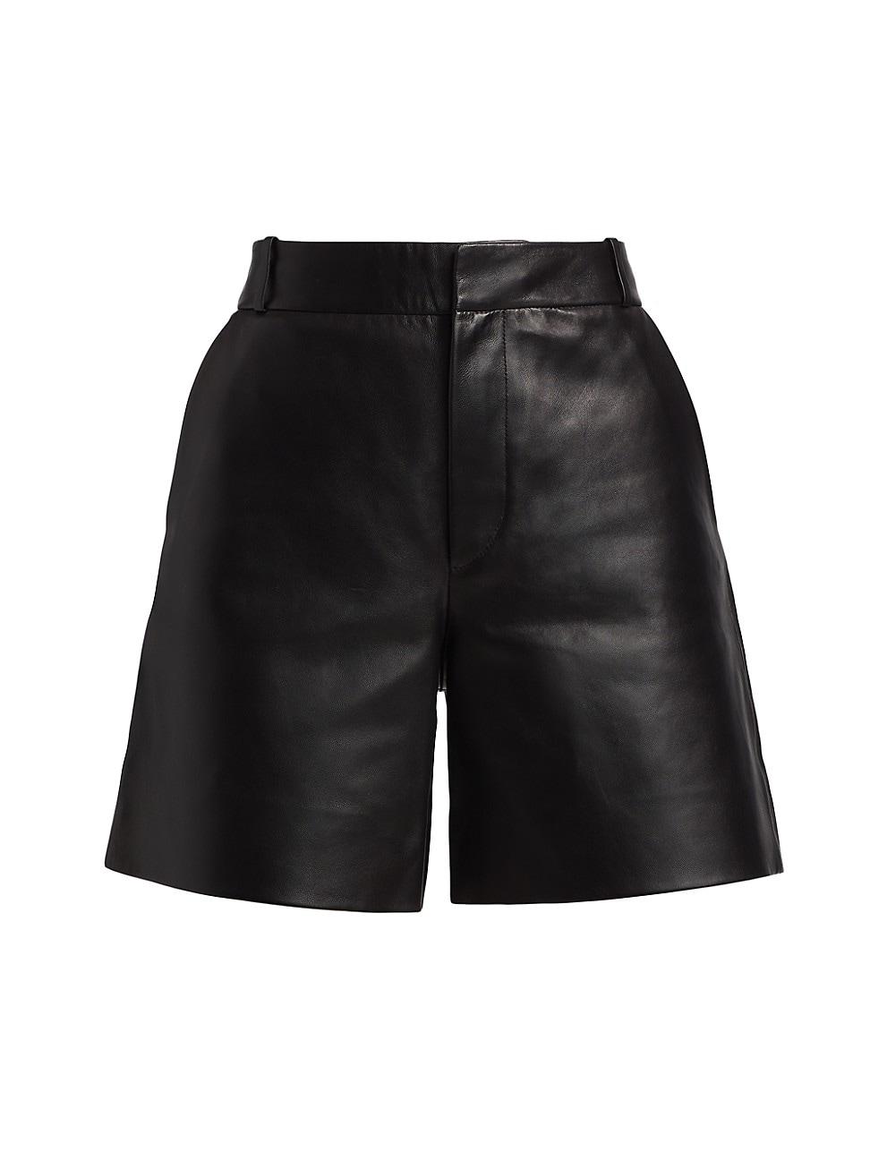 Womens Leather Trouser Shorts Product Image
