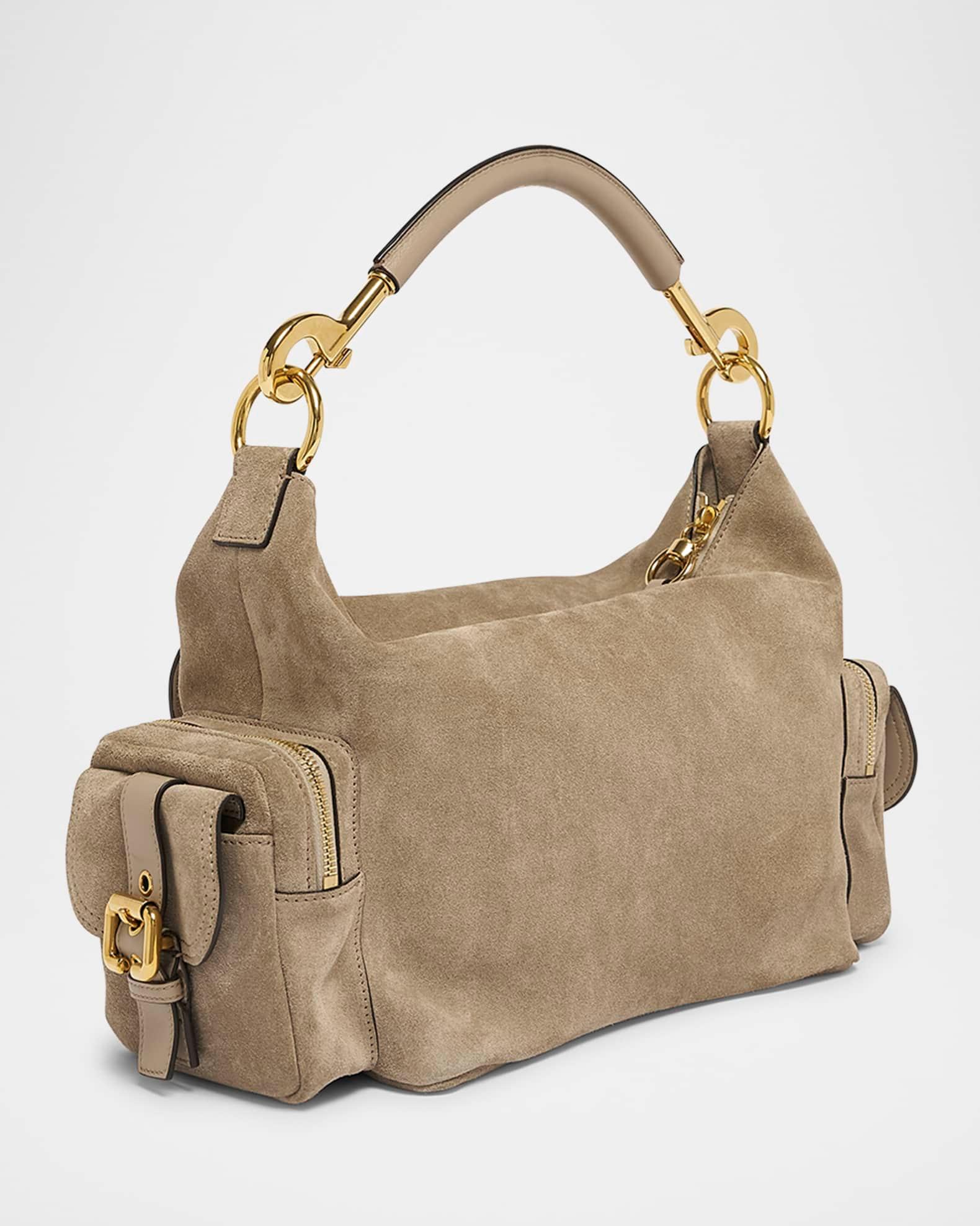 Medium Camera Shoulder Bag in Suede  Product Image