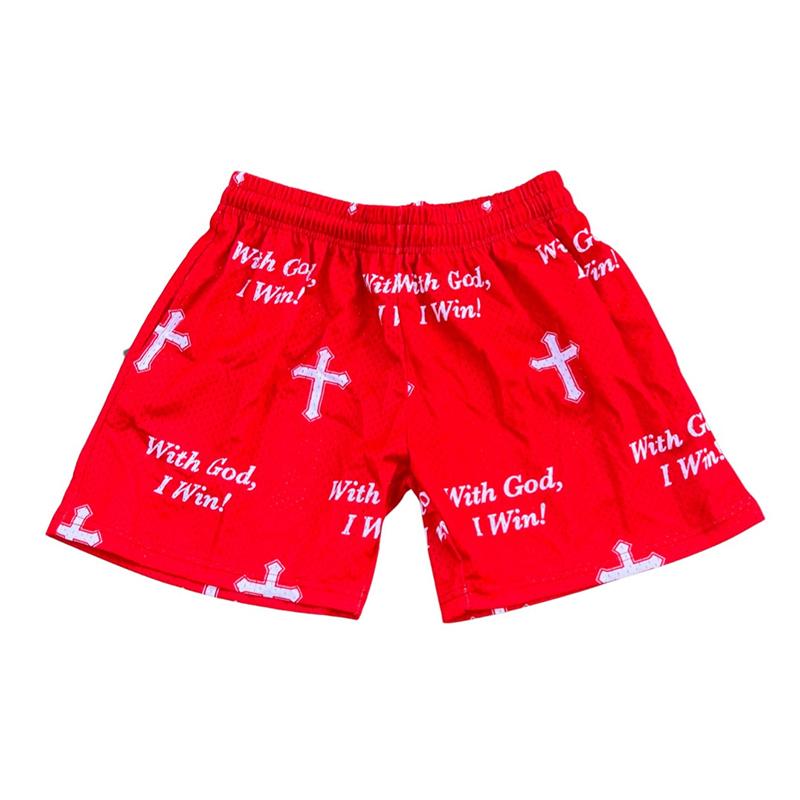 Sopula With God I Win Graphic Mesh Shorts Product Image