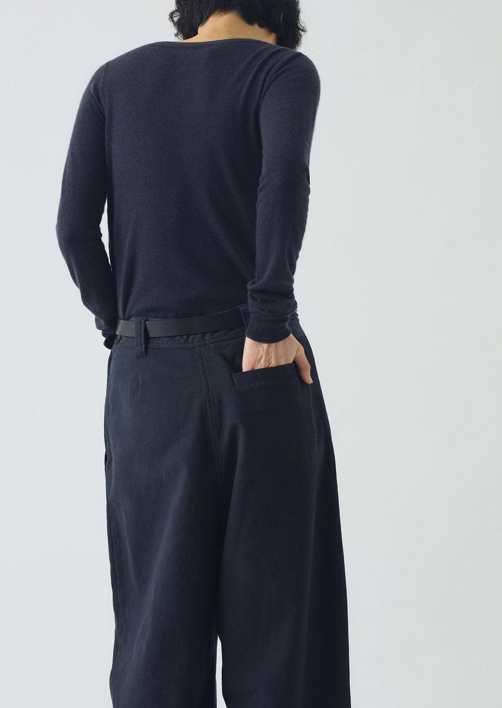 Fine Wool Cashmere Sweater | Dark Navy Product Image