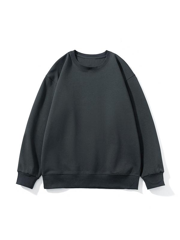 Men’s Solid Color Comfort Cotton Crew Neck Sweatshirt Product Image