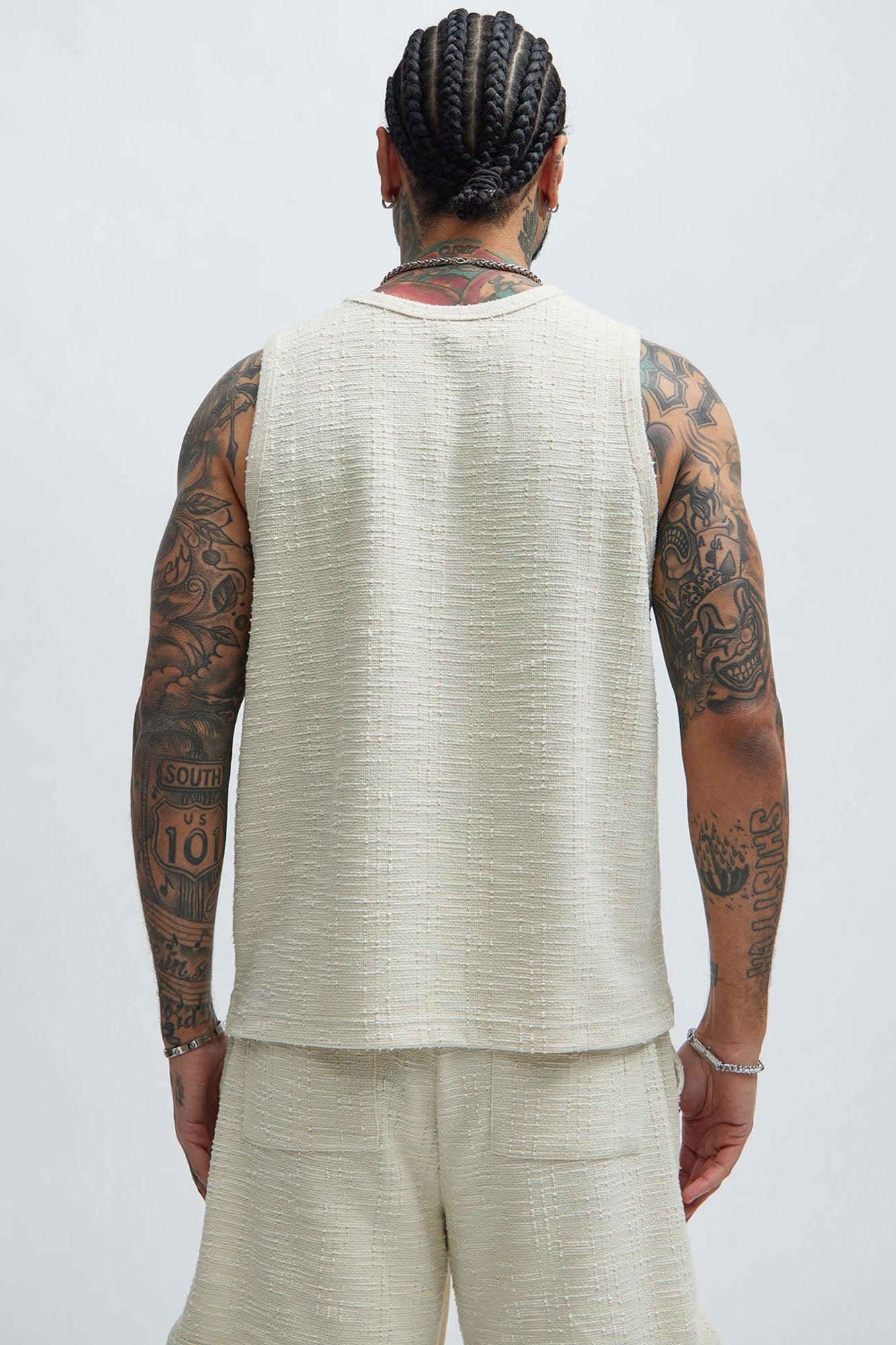 Jordan Textured Tank Top - Off White Product Image