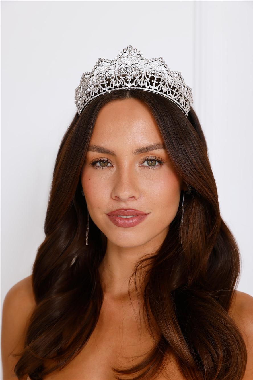 Queen Worthy Tiara Crown Silver Product Image