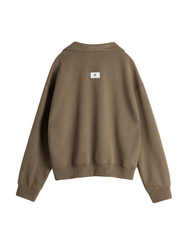 Letter Label Embellished V Neck Oversized Hoodie Product Image