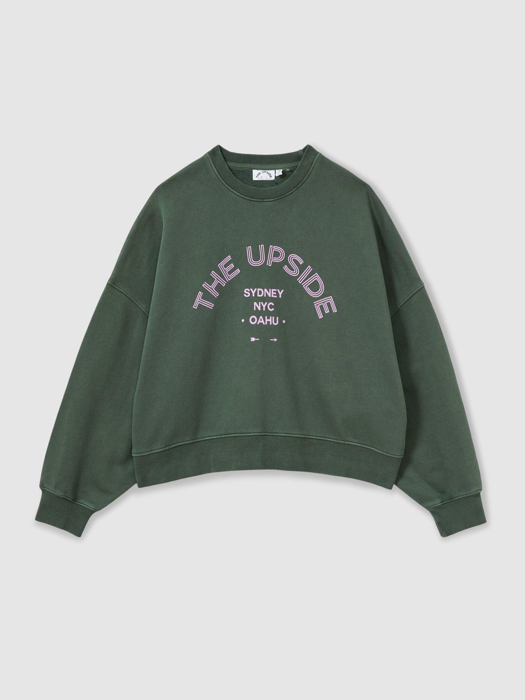 The Upside Cotton Crew-Neck Sweatshirt in Green Product Image