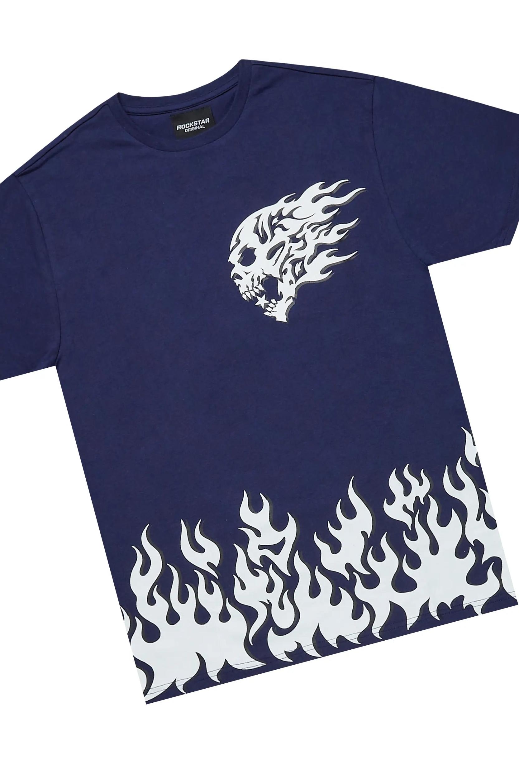 Bubble Navy T-Shirt/Short Set Male Product Image