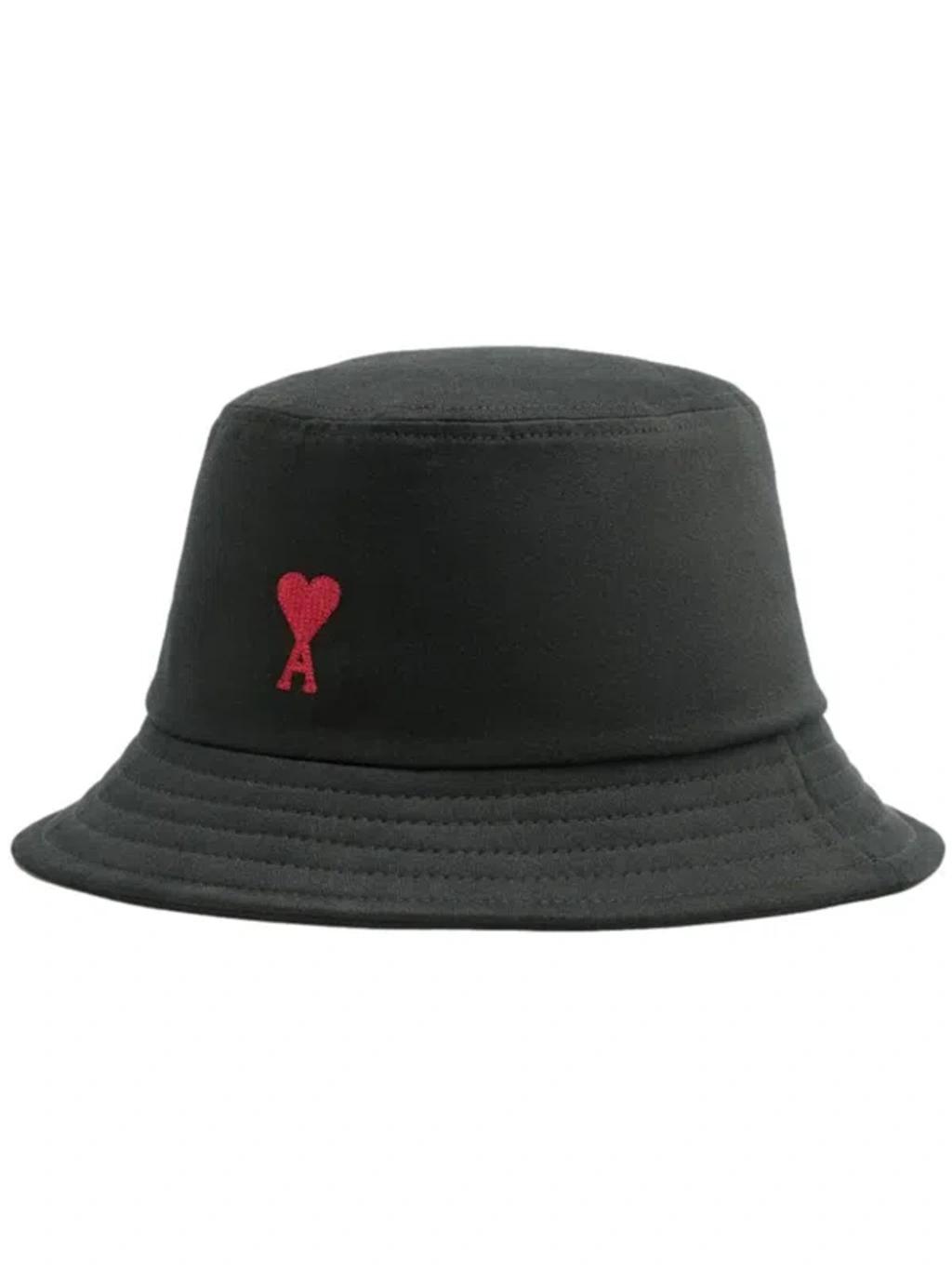 AMI ALEXANDRE MATTIUSSI Ami Paris Ami Paris De Coeur Cotton Bucket Hat In Black Product Image