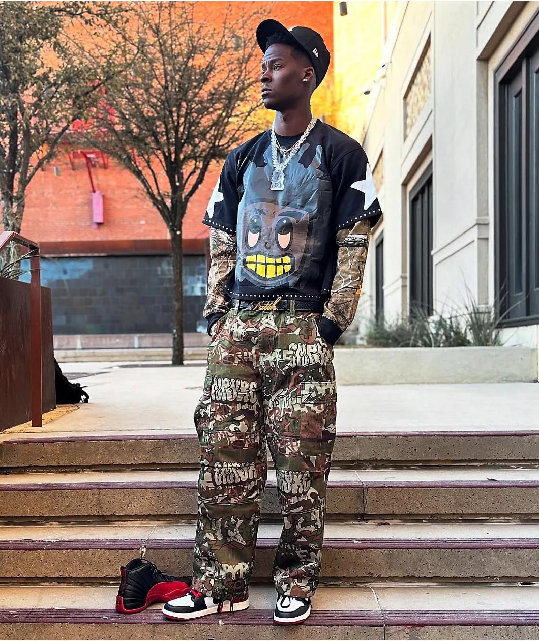 Empyre Ultra Loose Handstyle Cargo Camo Skate Pants Product Image